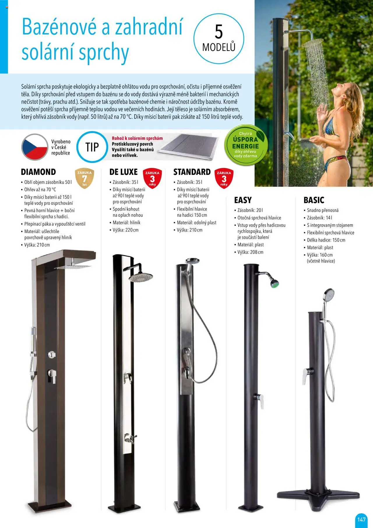 Mountfield katalog 2025 od 16.04.2025 | Strana: 147 | Produkty: Sprchová hlavice, Sprcha, Solární sprcha, Hadice