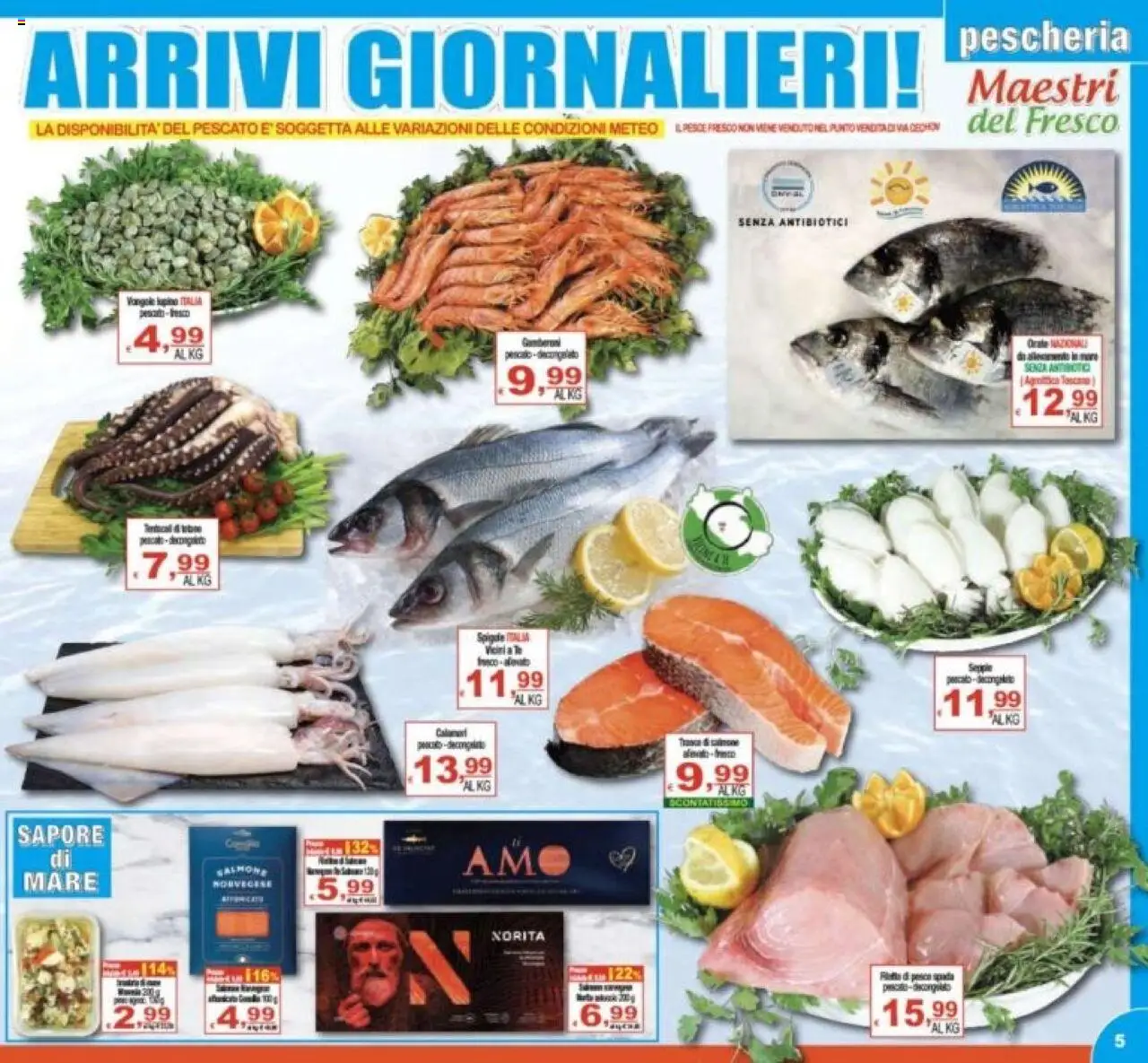 Volantino CTS del 06.08.2025 | Pagina: 5 | Prodotti: Pesce, Vongole, Pesca, Gamberoni