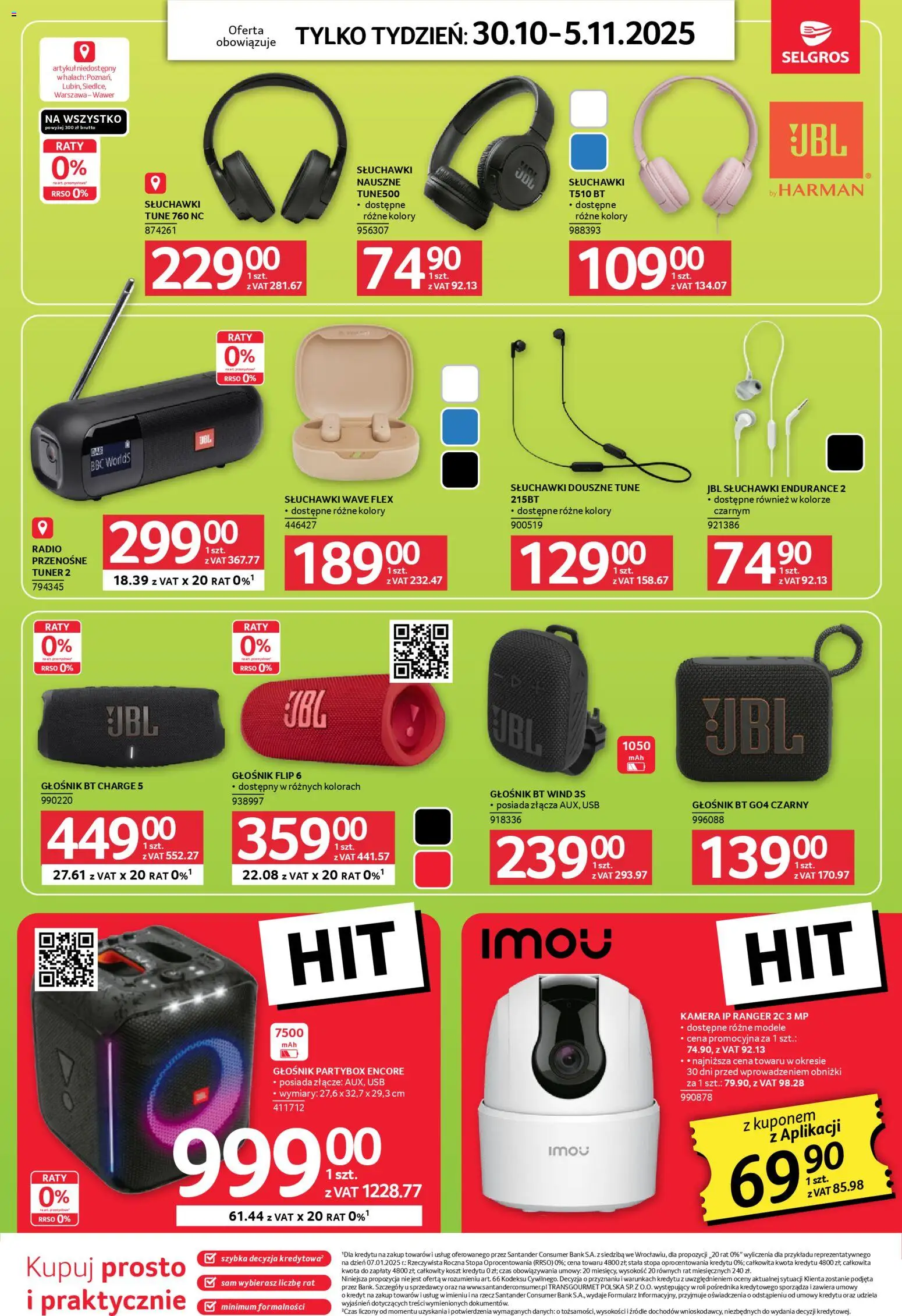 Selgros cash&carry Gazetka - Jeszcze więcej super promocji od 30.10.2025 | Strona: 11 | Produkty: Słuchawki, Złącze, Głośnik, USB