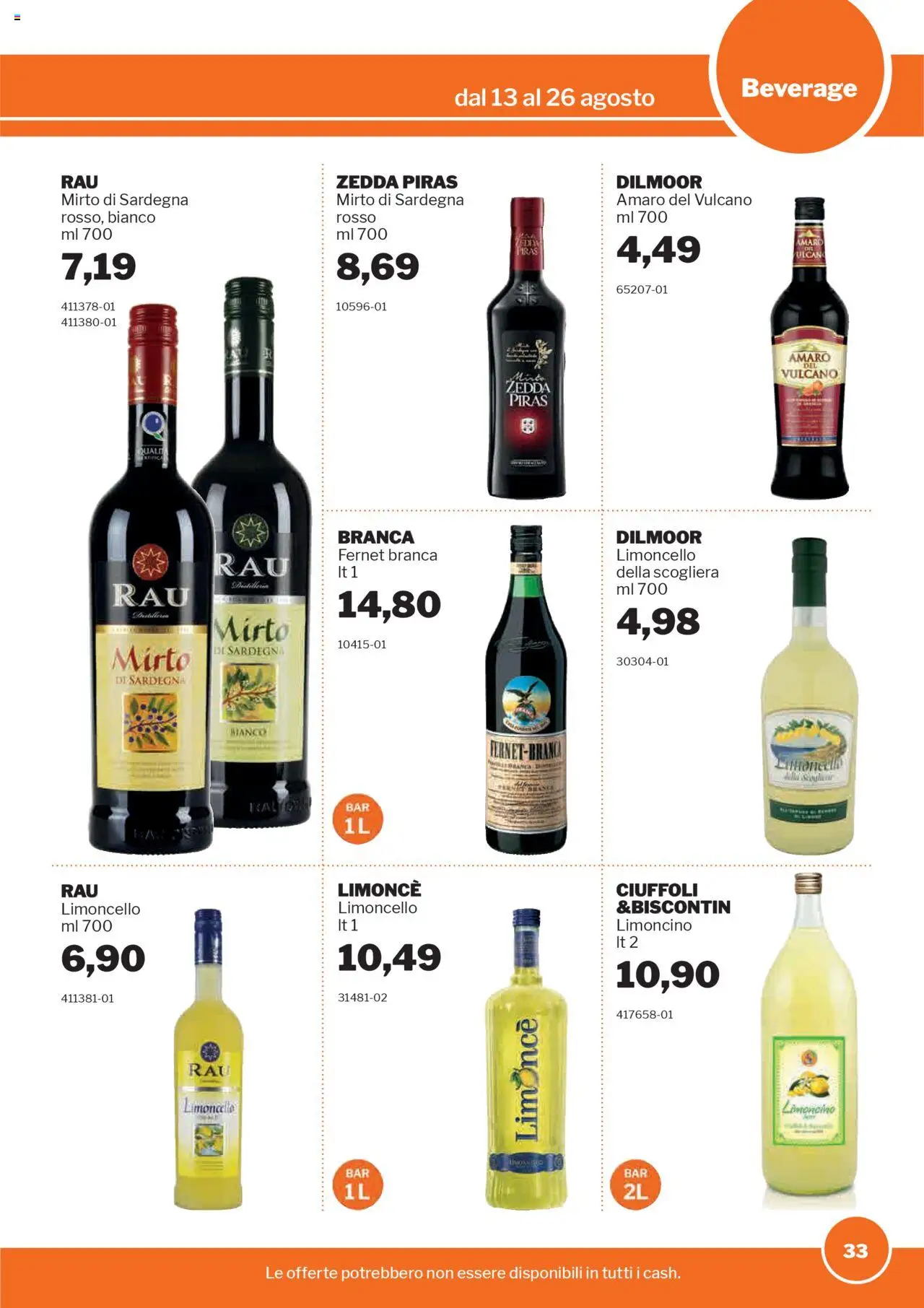 Volantino Sogegross del 13.08.2025 | Pagina: 33 | Prodotti: Limoncello, Amaro