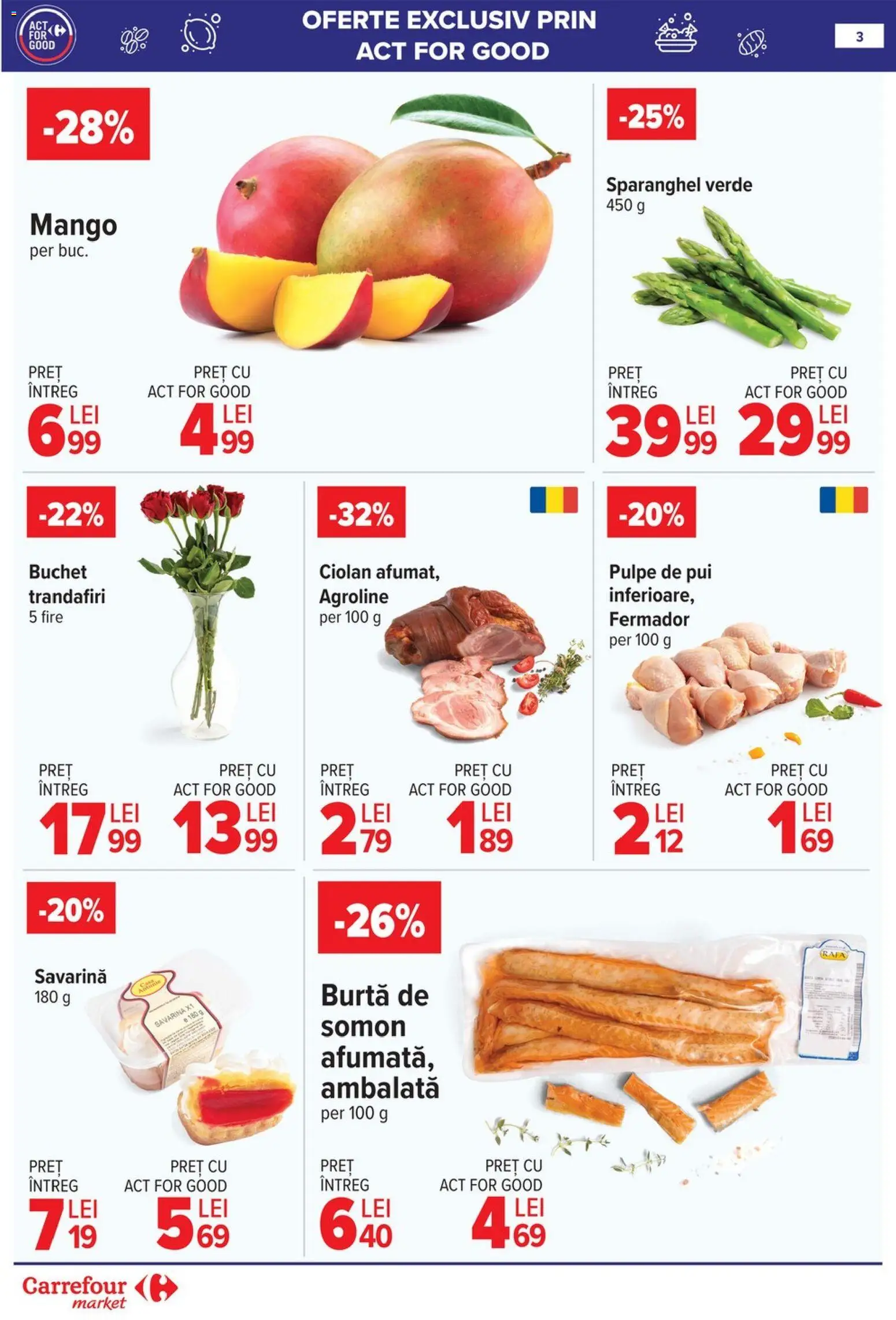 Noul catalog Carrefour – valabil de la 21.01.2026 | Pagină: 3 | Produse: Hacıyatmaz Kedi Oyuncağı, Savarină, Mango