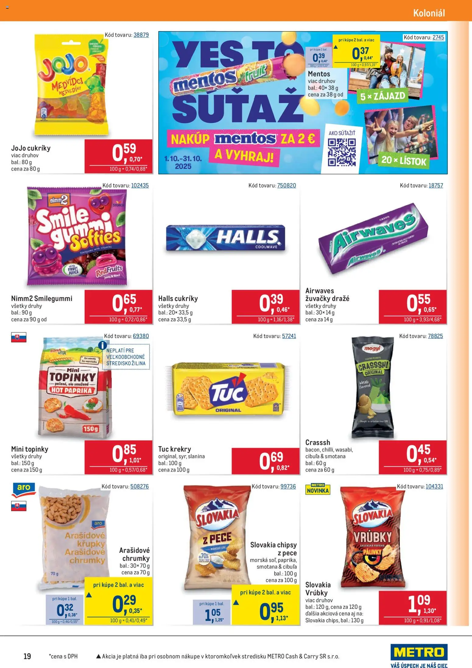 Nové Metro akcie – leták je platný od 22.10.2025 | Strana: 19 | Produkty: Paprika, Slanina, Smotana, Cibuľa