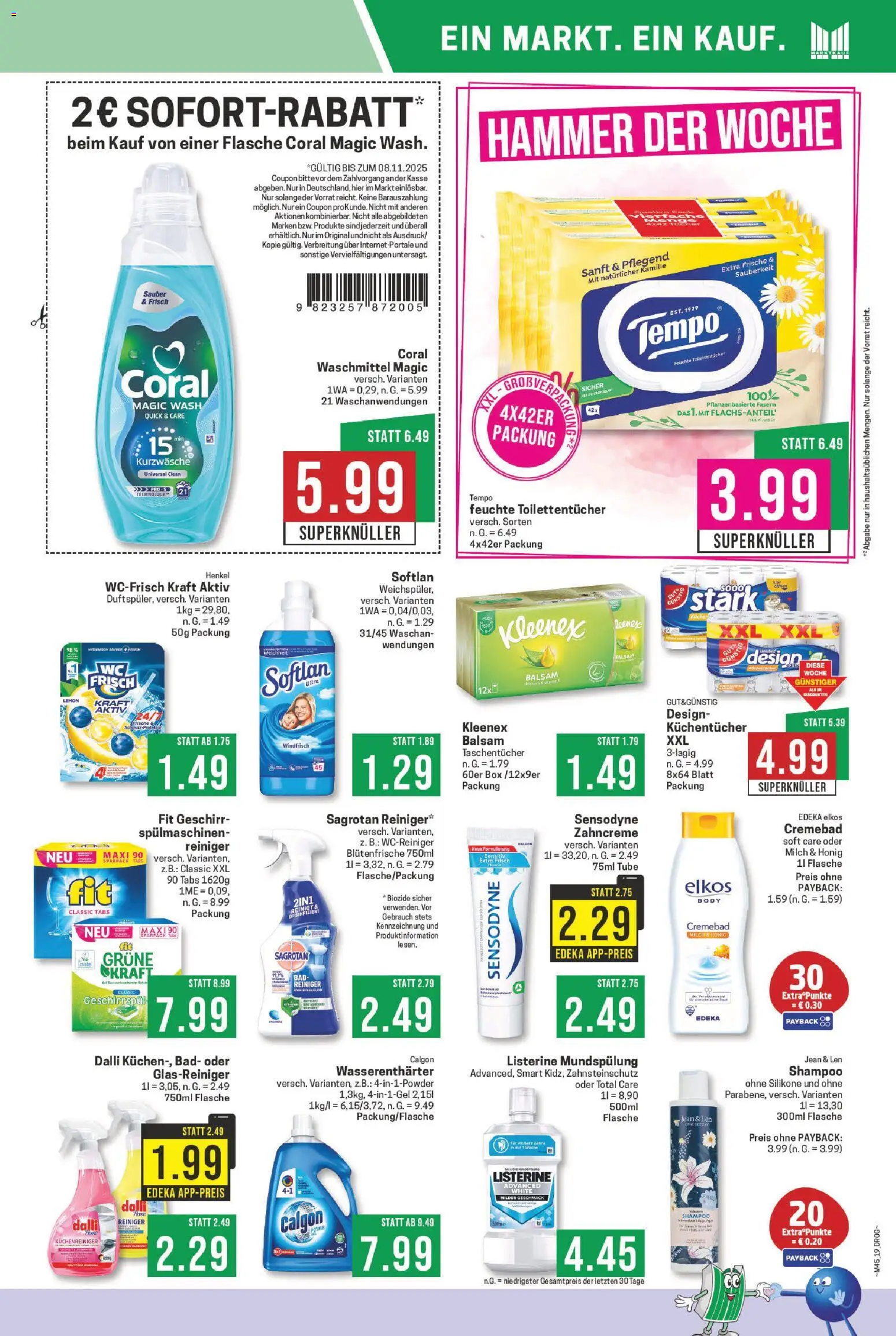 Marktkauf Prospekt 	 – gültig ab 03.11.2025 | Seite: 19 | Produkte: Box, Shampoo, Waschmittel, Tempo