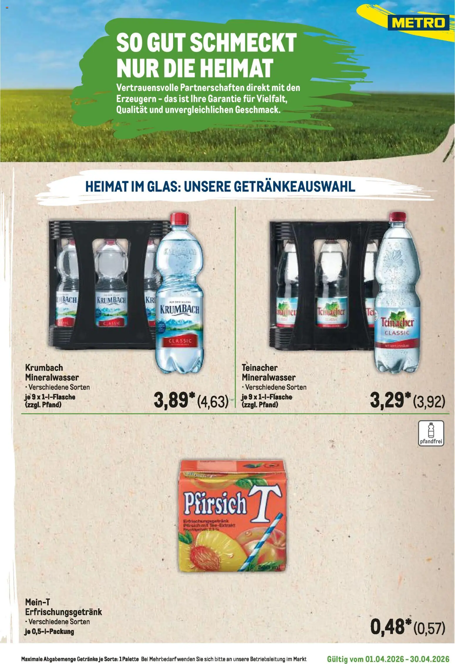 Metro Regionaler Flyer – gültig ab 01.04.2026 | Seite: 113 | Produkte: Mineralwasser, Pfirsich