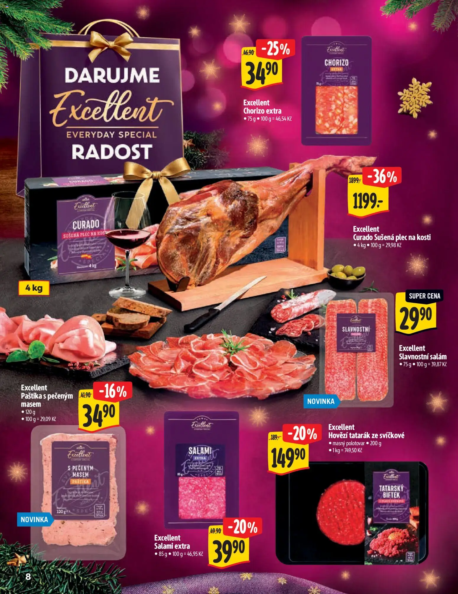 Albert katalog - Hypermarket od 29.10.2025 | Strana: 8 | Produkty: Tatarský biftek, Koš, Chorizo, Hovězí tatarák