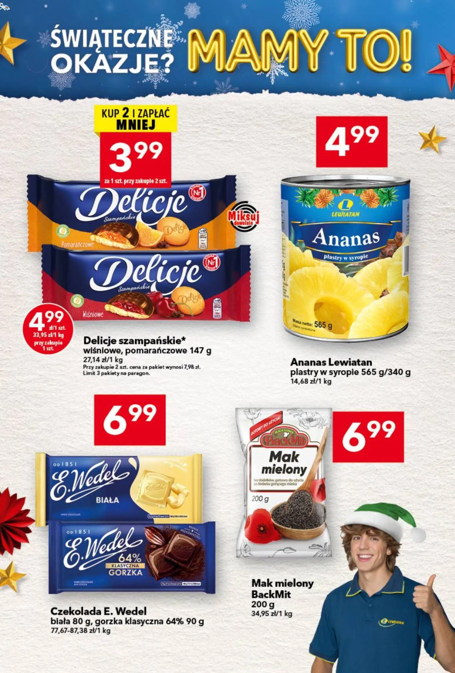 Lewiatan gazetka od 17.12.2025 | Strona: 13 | Produkty: Mak, Mak mielony, Czekolada, Ananas
