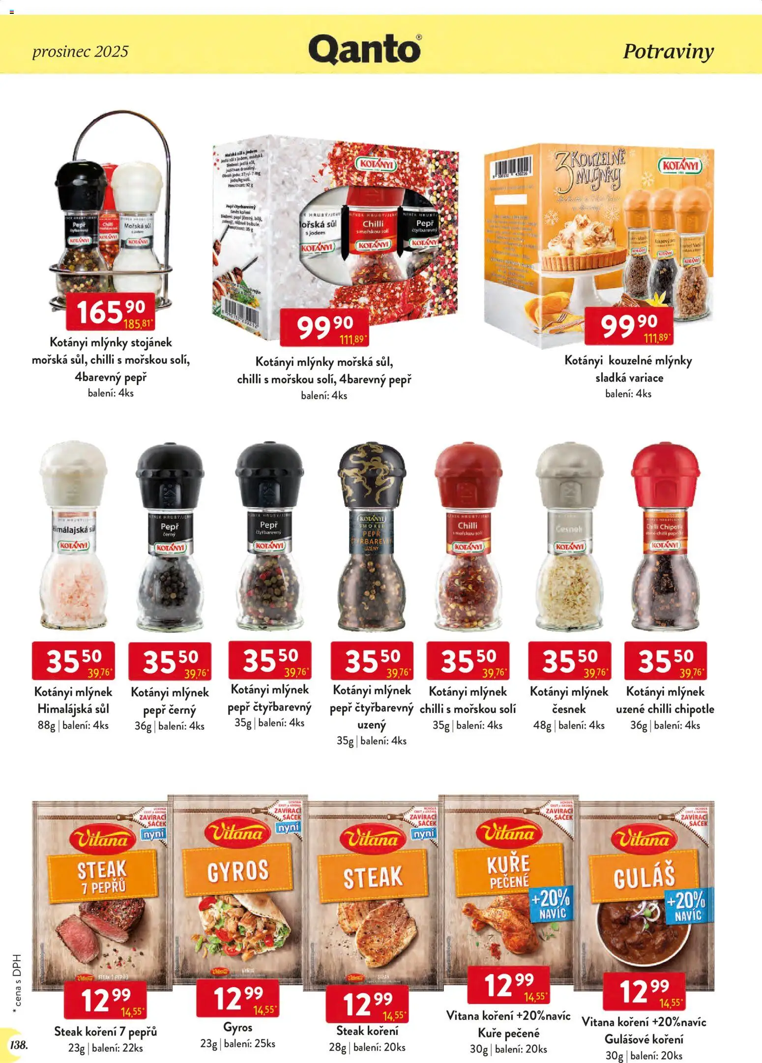 Astur & Qanto leták - Velkoobchod 12/2025 od 01.12.2025 | Strana: 138 | Produkty: Steak, Koření, Mlýnek, Potraviny