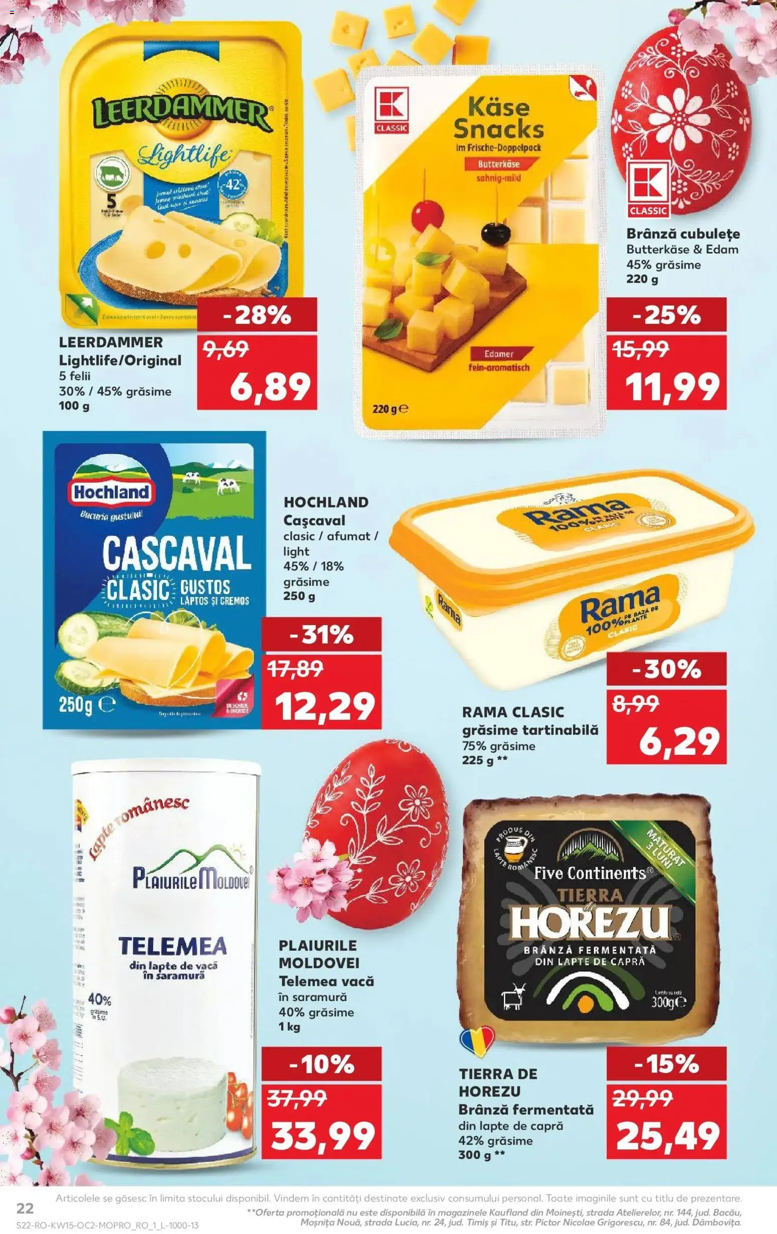 Noul catalog Kaufland – valabil de la 08.04.2026 | Pagină: 22 | Produse: Cașcaval, Lapte, Brânză