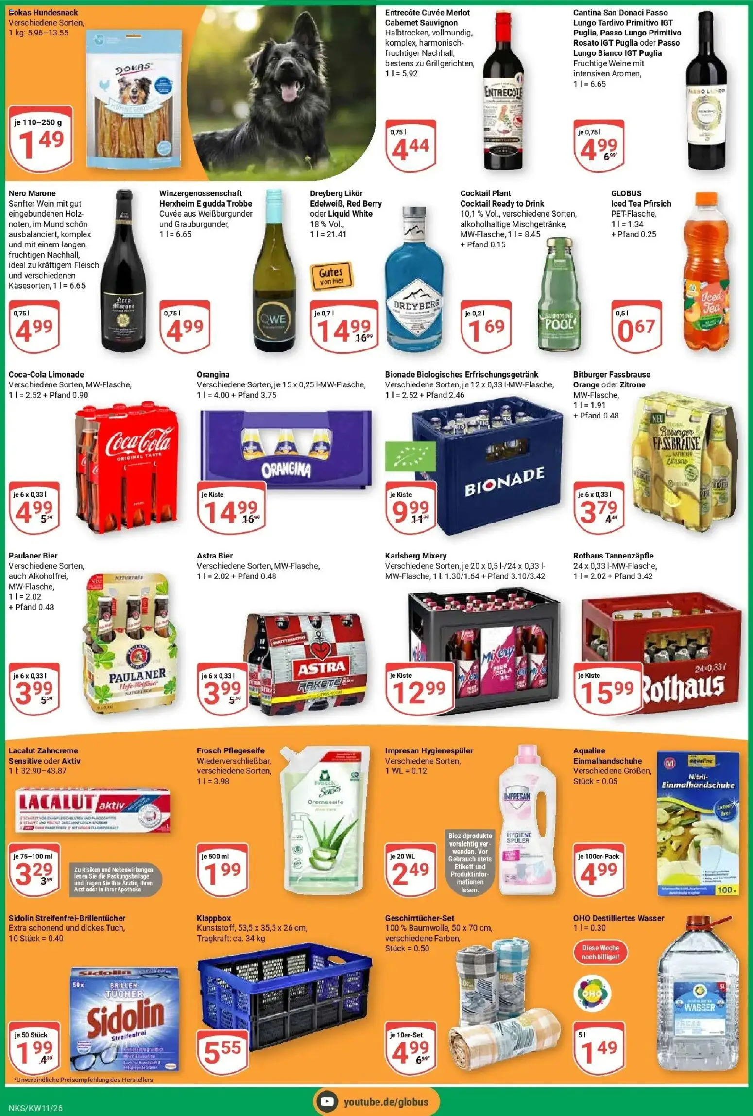 Globus prospekt Neunkirchen	 – gültig ab 09.03.2026 | Seite: 3 | Produkte: Bier, Merlot, Wein, Fassbrause