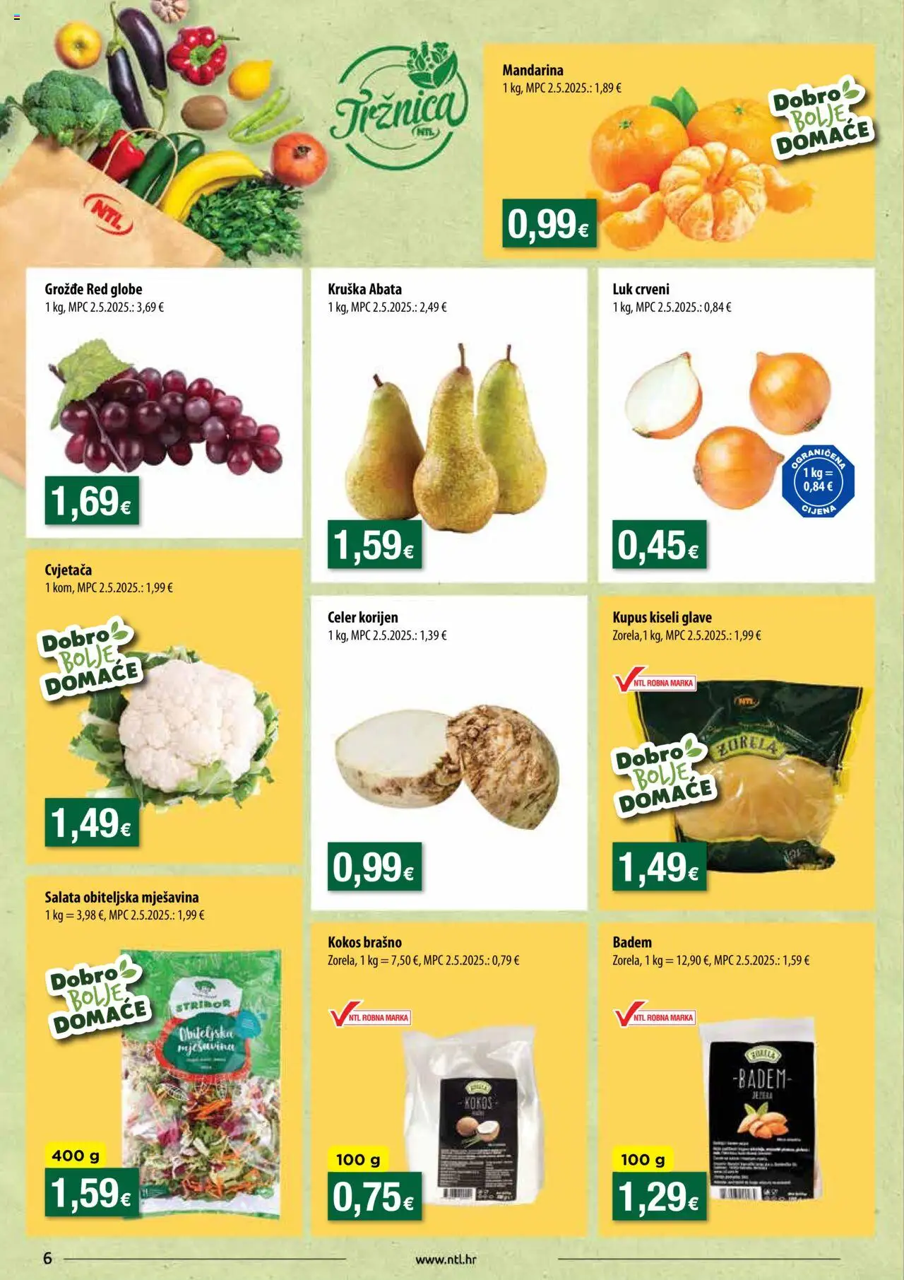 NTL katalog | vrijedi od 08.10.2025 | Stranica: 6 | Proizvodi: Celer, Mandarina, Brašno, Kruška