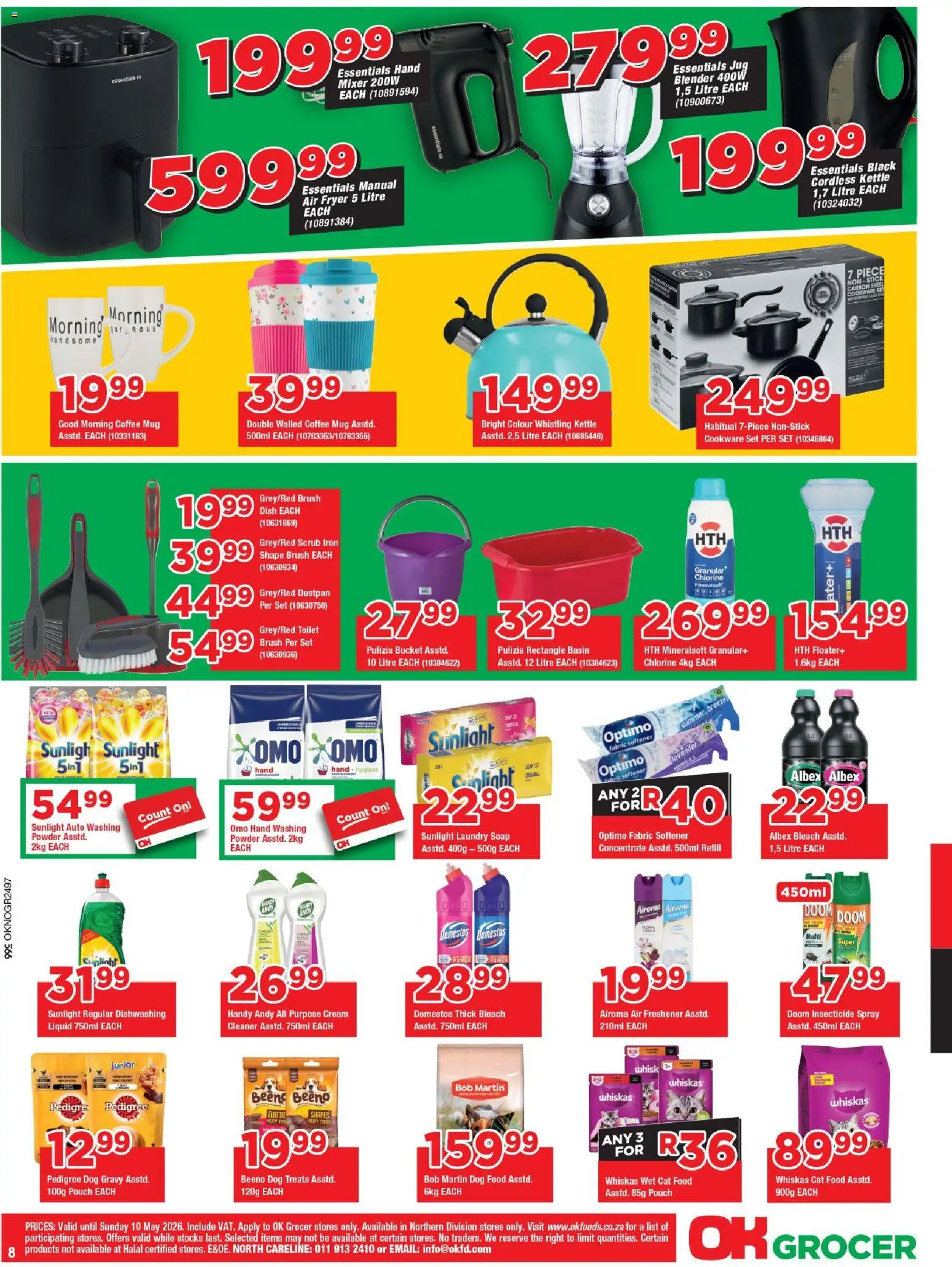 New OK Foods catalogue – valid from 24.04.2026 | Page: 8 | Products: Blender, Air freshener, Powder, Mug