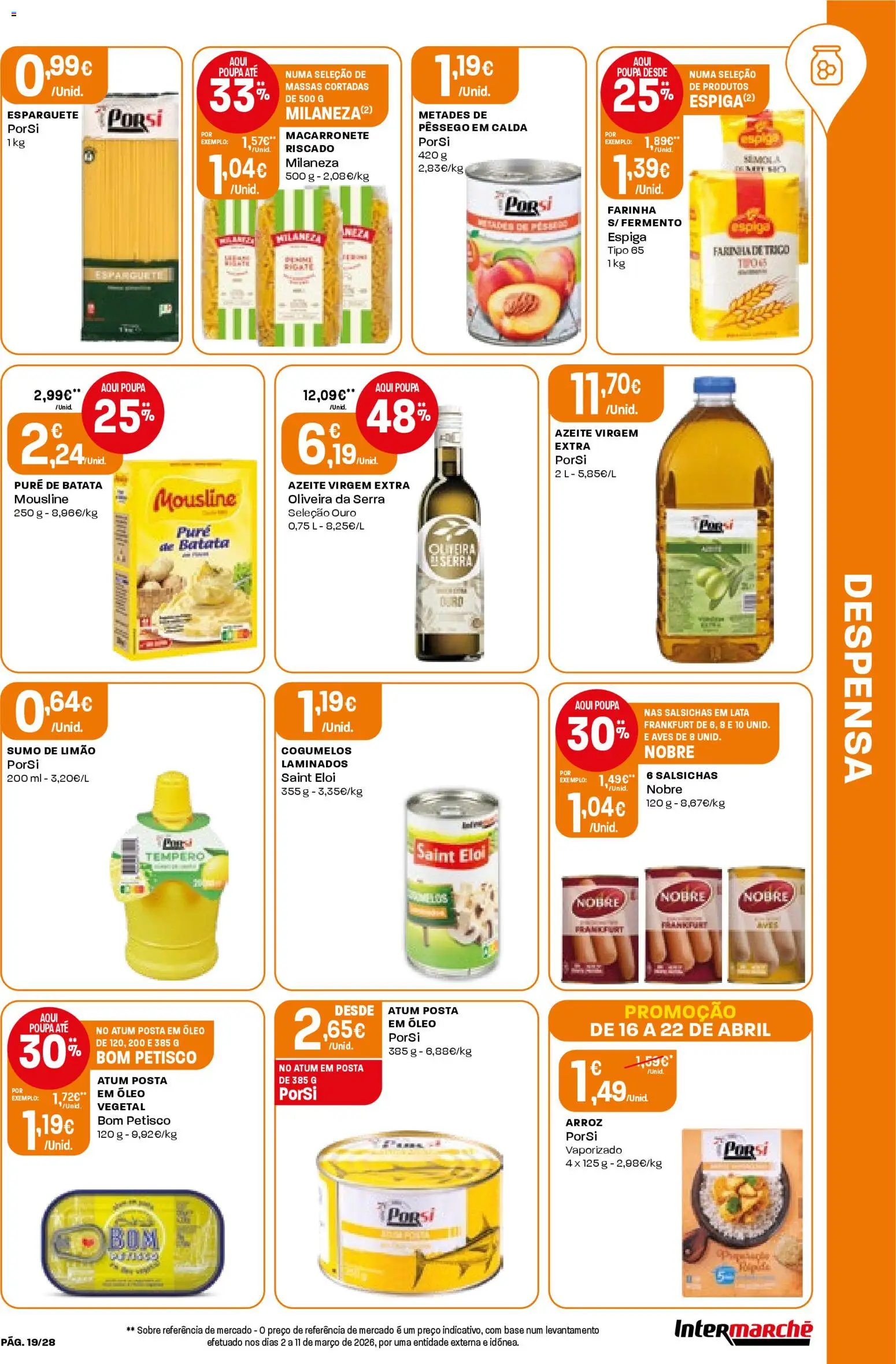 Intermarché Folheto Contact │ válido de 16.04.2026 | Página: 19 | Produtos: Azeite, Milaneza, Base, Óleo