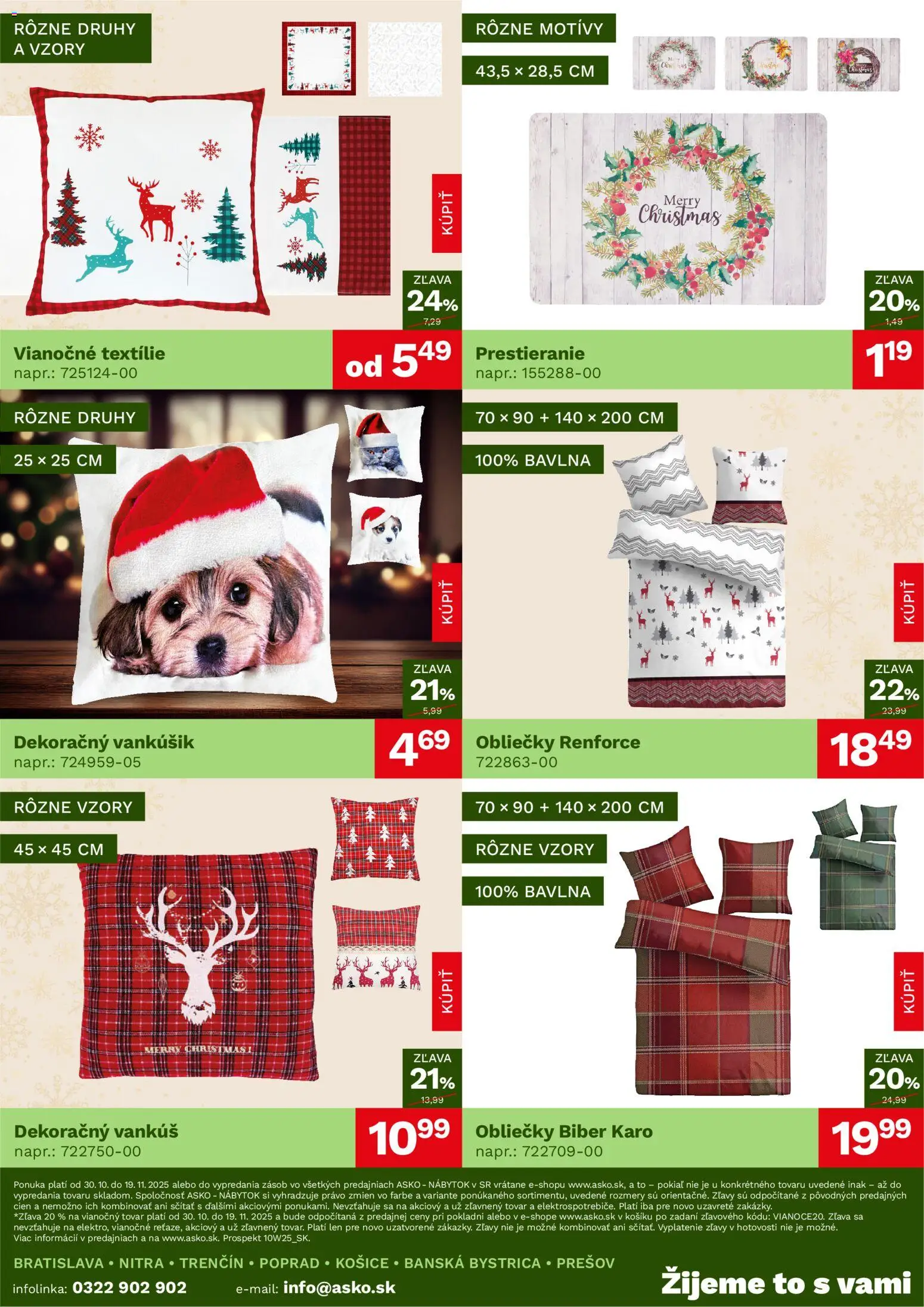 Nové ASKO nábytok akcie – leták je platný od 30.10.2025 | Strana: 4 | Produkty: Nábytok, Obliečky, Vankúš
