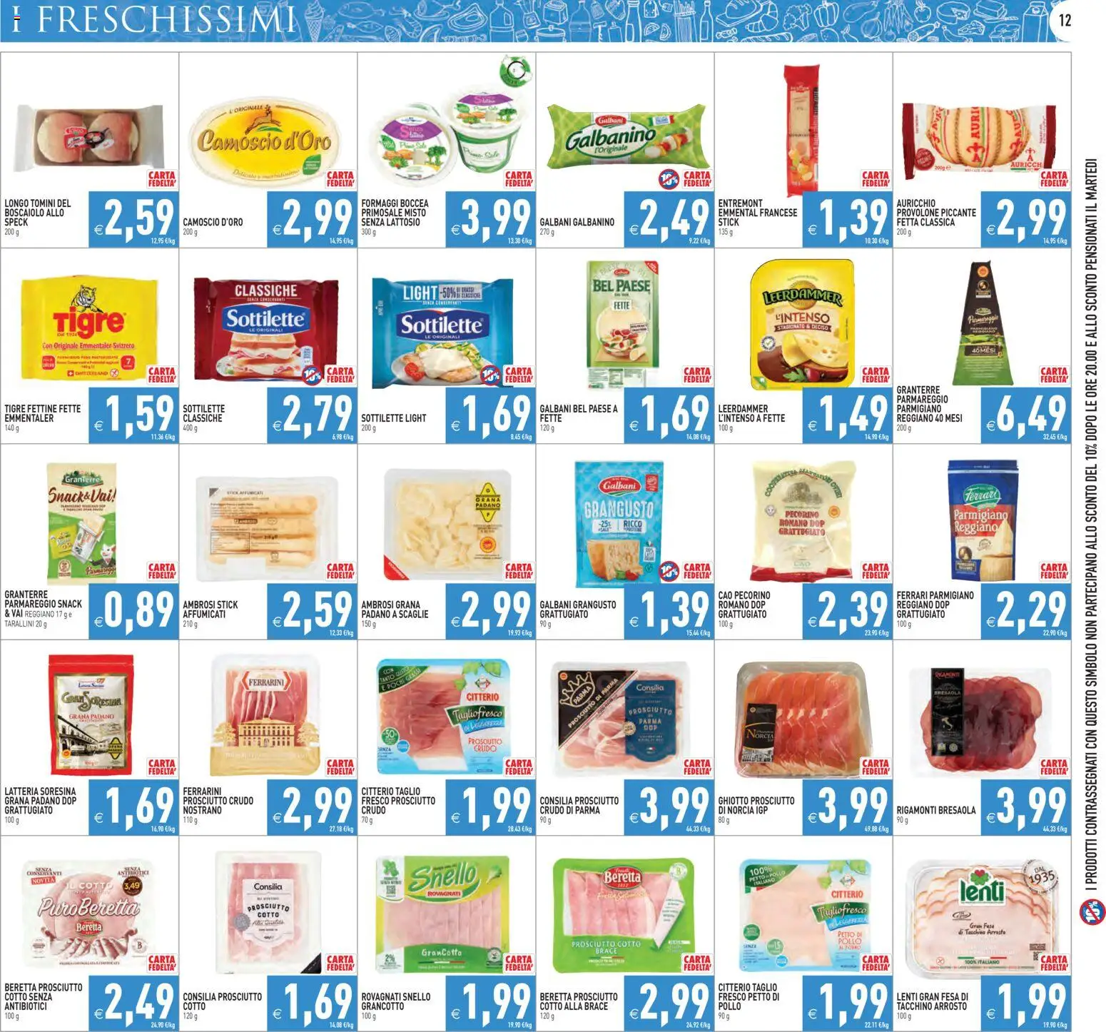 Volantino PIM Supermercati del 26.01.2026 | Pagina: 12 | Prodotti: Arrosto, Prosciutto di Parma, Prosciutto Cotto, Emmental