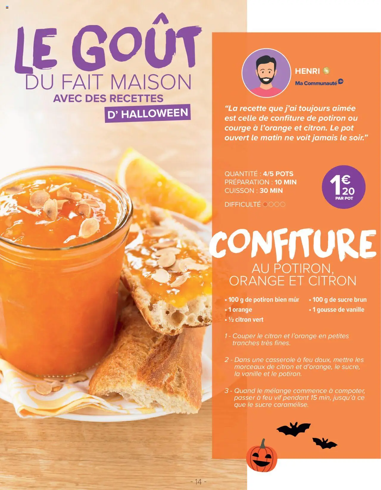 {H1} | Page: 14 | Produits: Citron vert, Orange, Potiron, Casserole