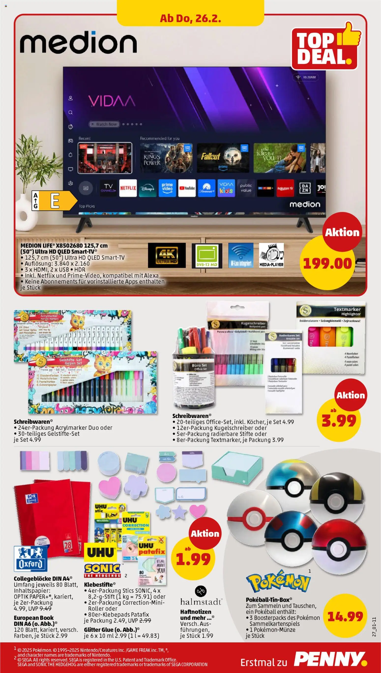 Penny Prospekt 	 – gültig ab 23.02.2026 | Seite: 33 | Produkte: Top, USB, Highlighter, Video