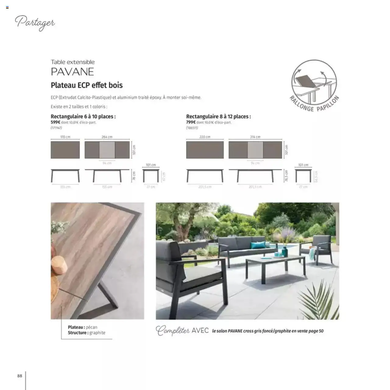  | Page: 88 | Produits: Plateau, Table extensible, Table