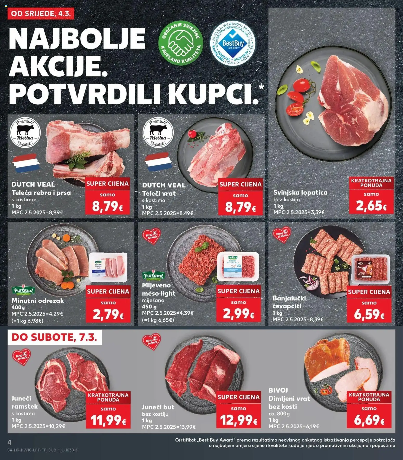 Kaufland katalog | vrijedi od 04.03.2026 | Stranica: 4 | Proizvodi: Juneći but, Teletina, Mljeveno meso, Lopatica