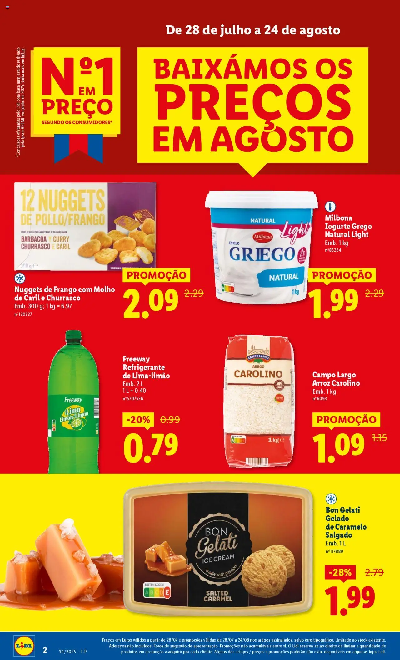 Lidl folheto │ válido de 18.08.2025 | Página: 2 | Produtos: Refrigerante, Nuggets de frango, Frango, Base