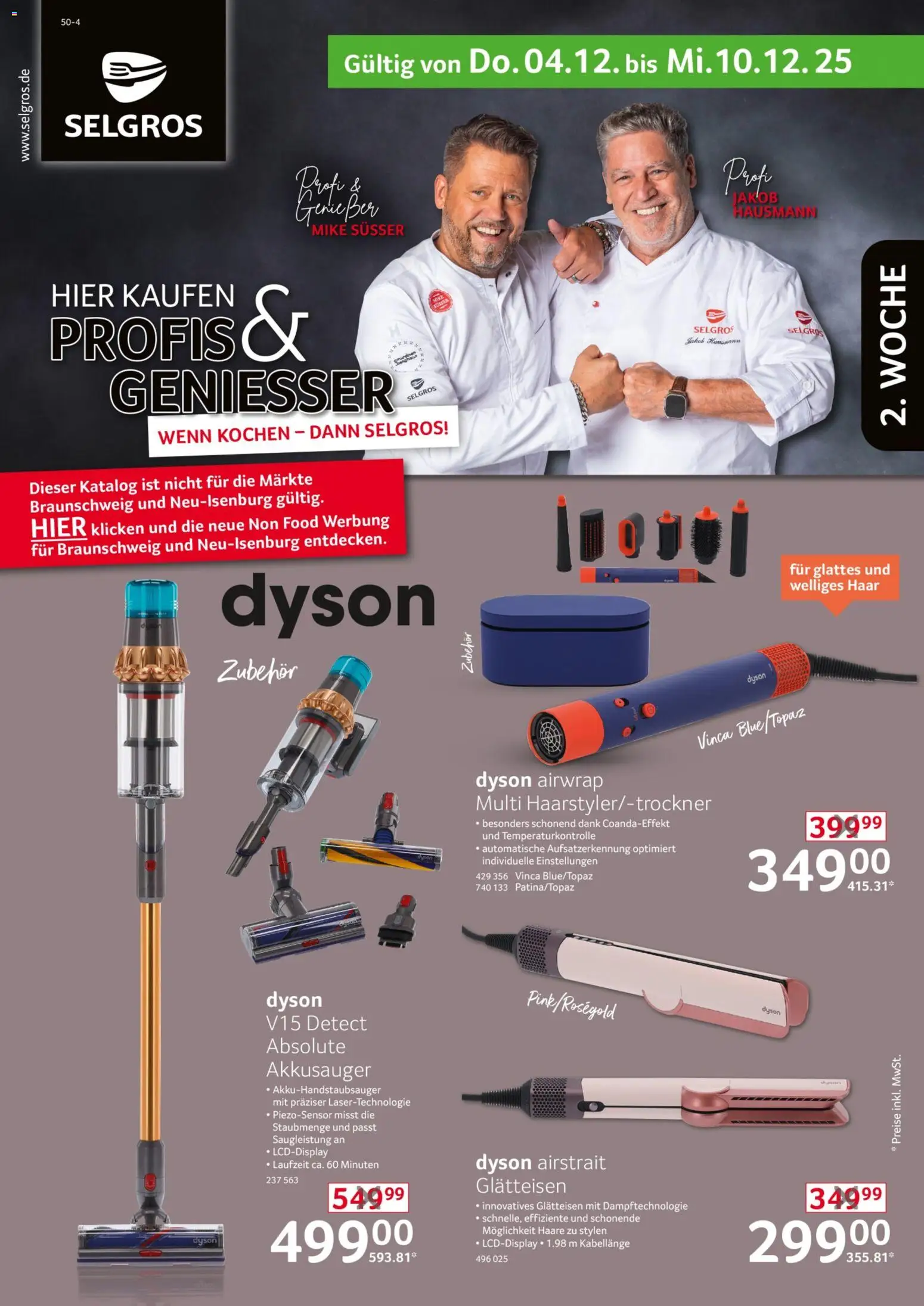 Selgros  Non Food – gültig ab 04.12.2025 | Seite: 1 | Produkte: Dyson, Glätteisen