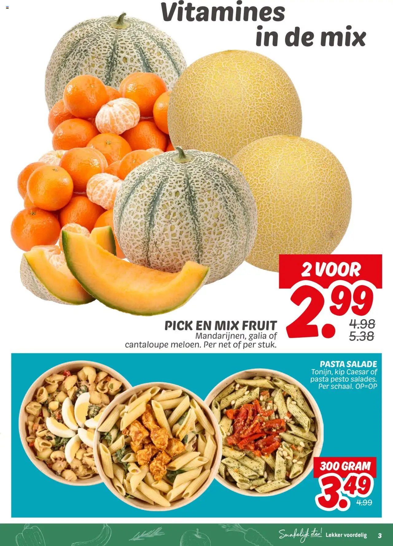  | Pagina: 3 | Producten: Pasta, Salade, Fruit, Kip