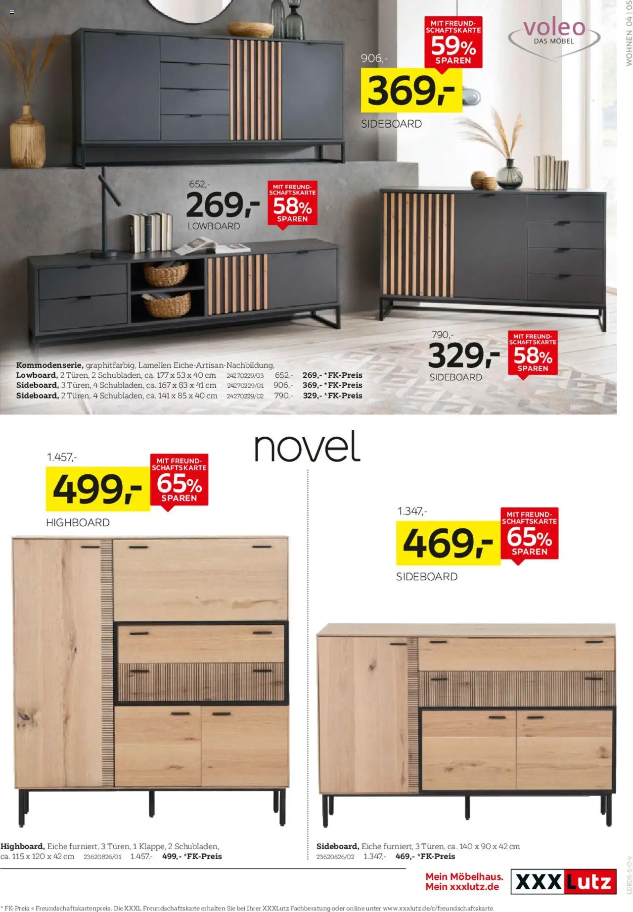 XXXL Lutz XORA Aufbewahrung, Stauraum & Dekoration - gültig ab dem 15.06.2025 | Seite: 5 | Produkte: Sideboard, Lowboard, HIghboard, Reis