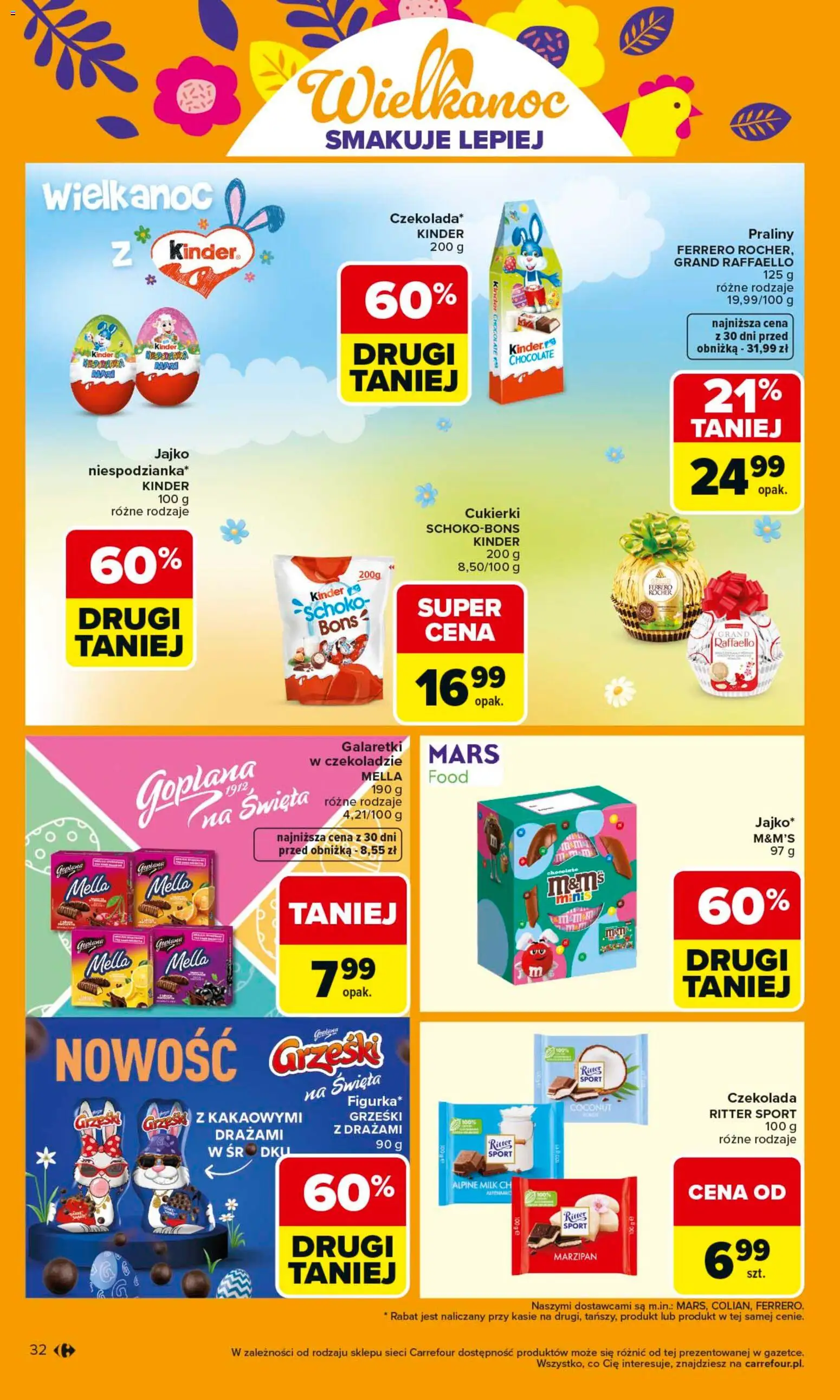Carrefour gazetka od 23.03.2026 | Strona: 38 | Produkty: Galaretki, Praliny, M&M's, Czekolada