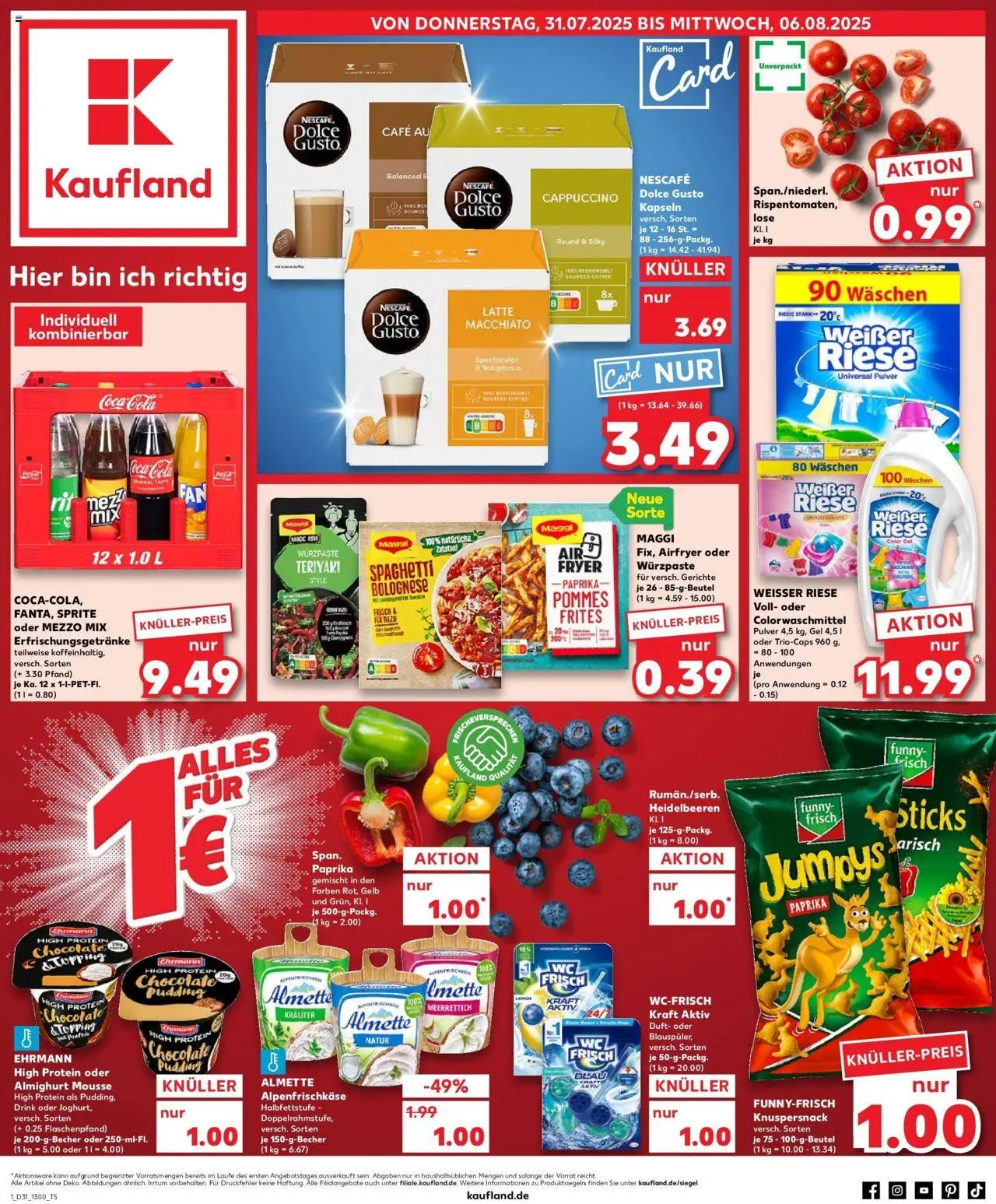 Kaufland prospekt Dorsten	 - gültig ab dem 03.08.2025 | Seite: 12 | Produkte: Nescafe, Coca cola, High protein pudding, Pommes