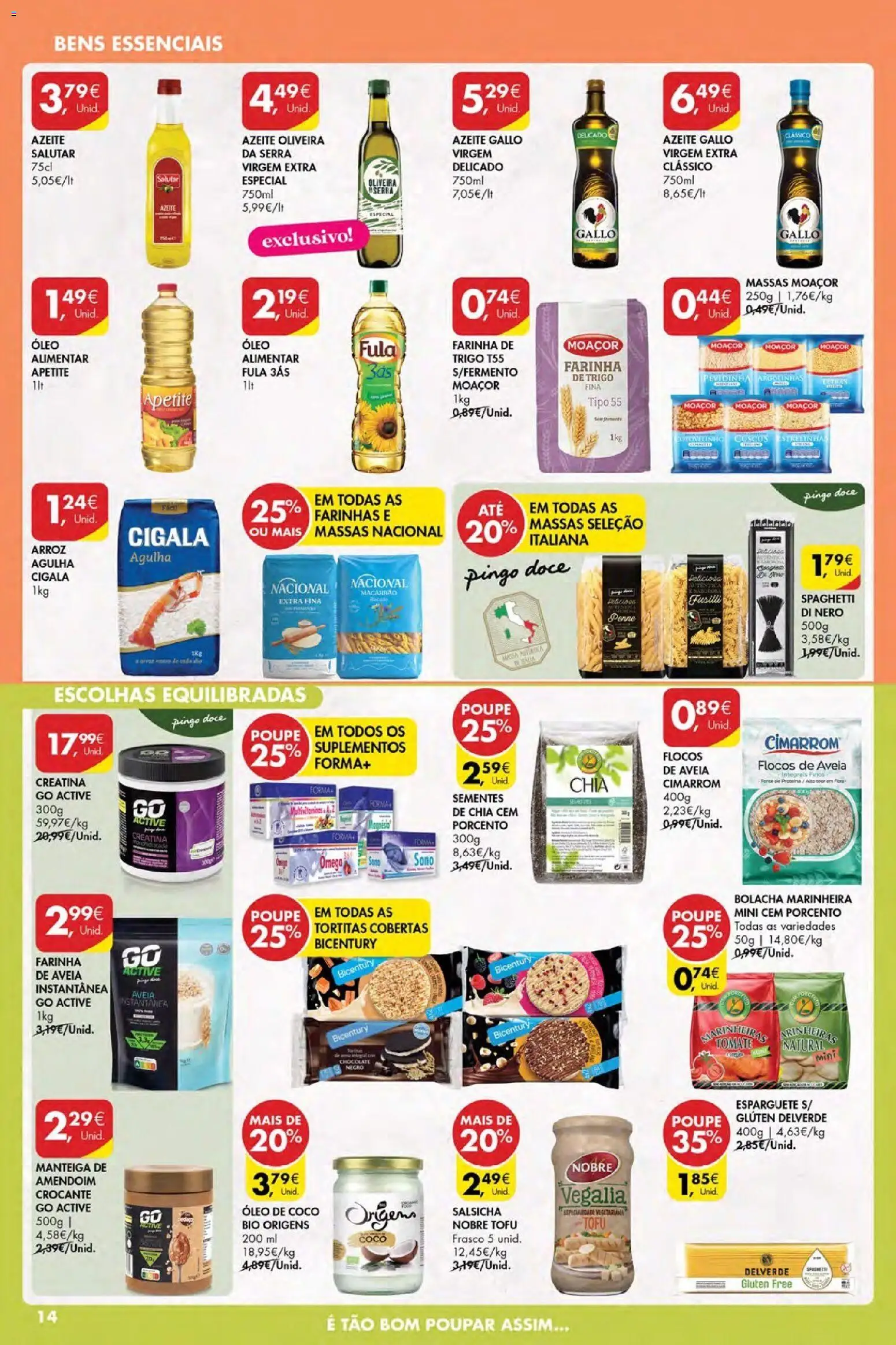 Pingo Doce Poupe Esta Semana Açores │ válido de 16.04.2026 | Página: 14 | Produtos: Manteiga de amendoim, Aveia, Azeite, Óleo