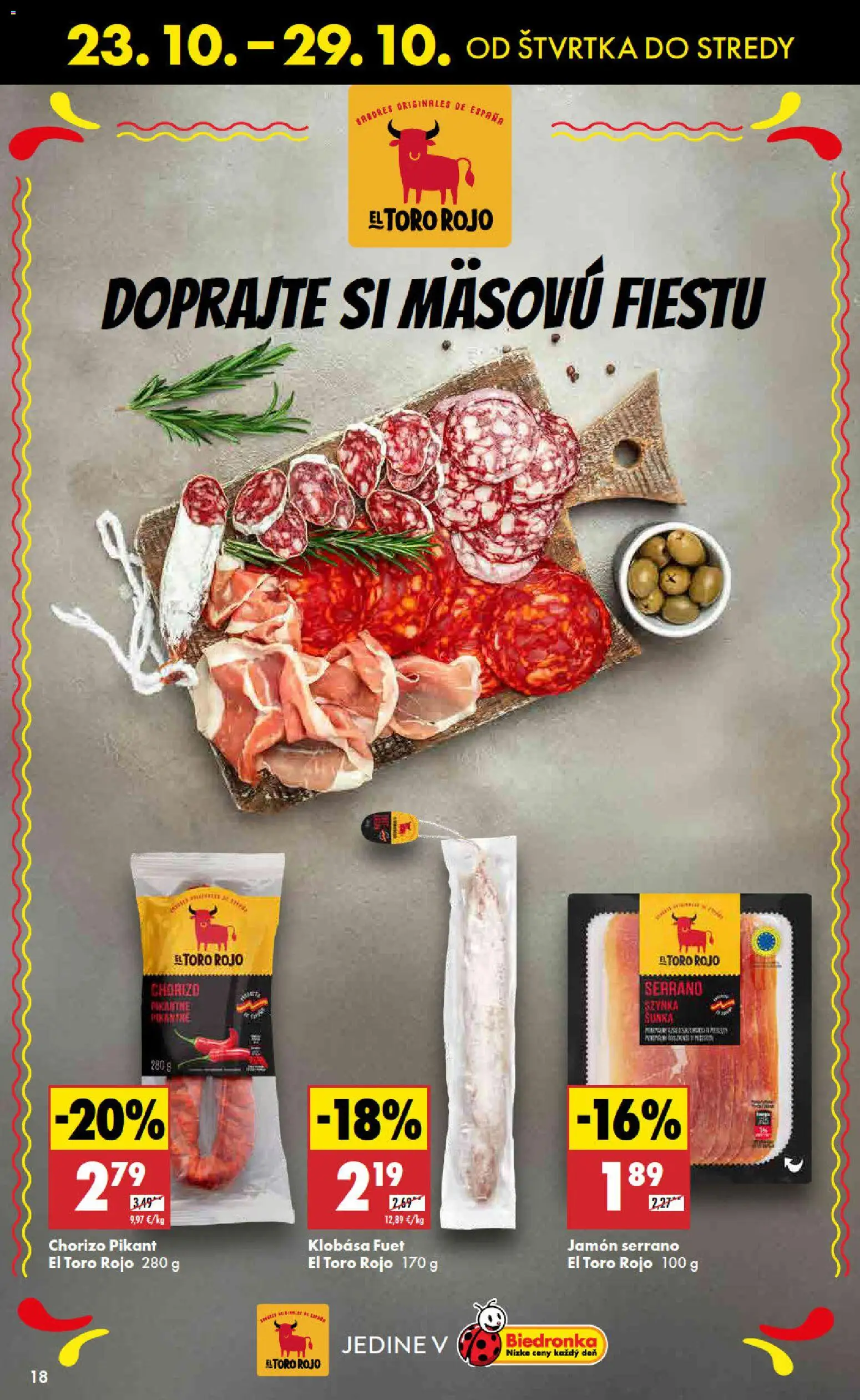 Nové Biedronka akcie – leták je platný od 23.10.2025 | Strana: 18 | Produkty: Klobása