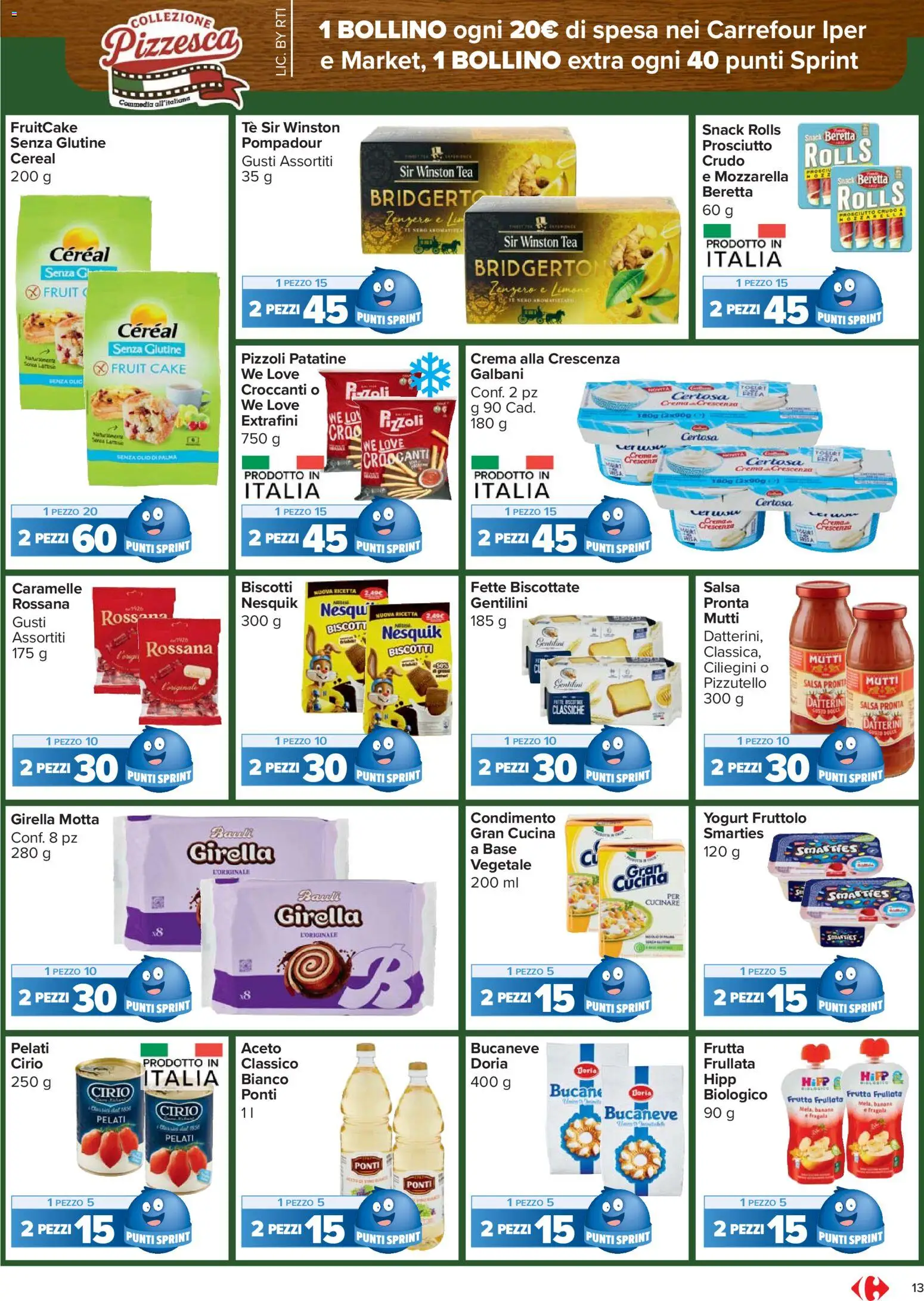 Volantino Carrefour del 13.03.2026 | Pagina: 13 | Prodotti: Patatine, Mozzarella, Prosciutto, Mutti