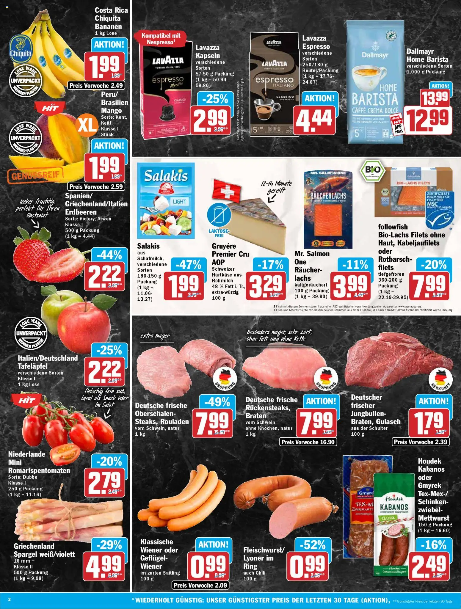 HIT Prospekt 	 – gültig ab 06.04.2026 | Seite: 2 | Produkte: Dallmayr, Mango, Schinken, Salat