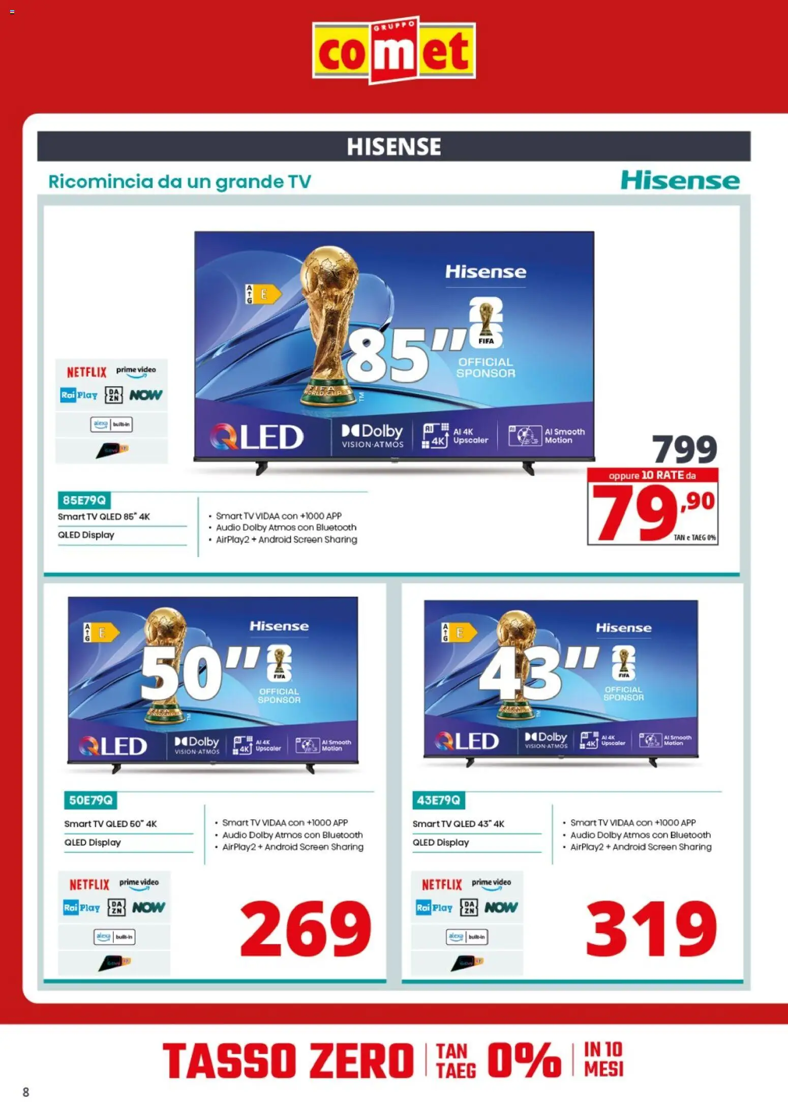 Volantino Comet del 29.01.2026 | Pagina: 8 | Prodotti: smart TV, TV, Video, Audio