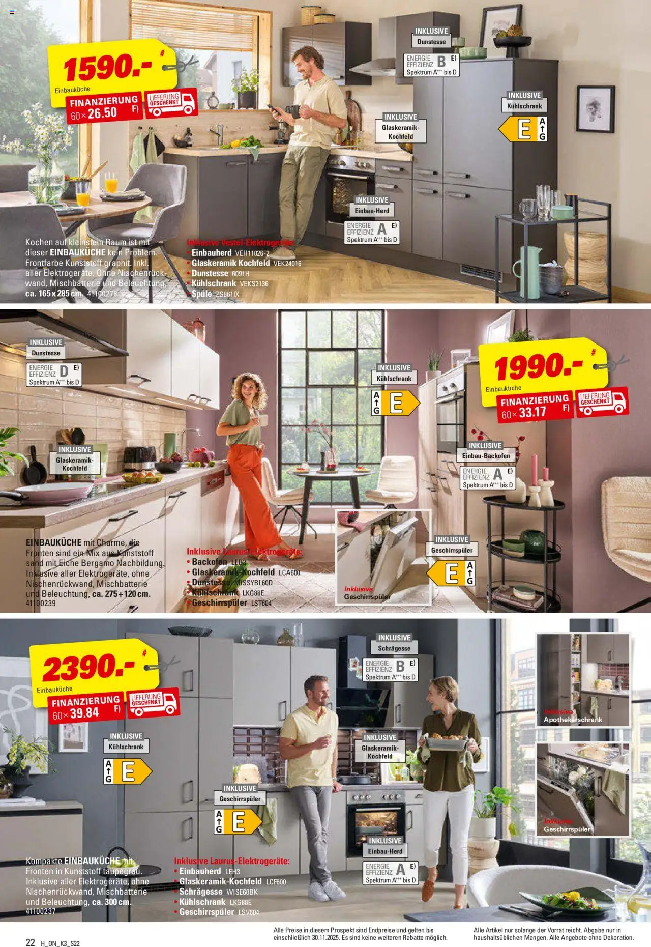 Höffner Prospekt Küchen - gültig ab dem 13.08.2025 | Seite: 22 | Produkte: Einbauküche, Kühlschrank, Kochfeld, Backofen