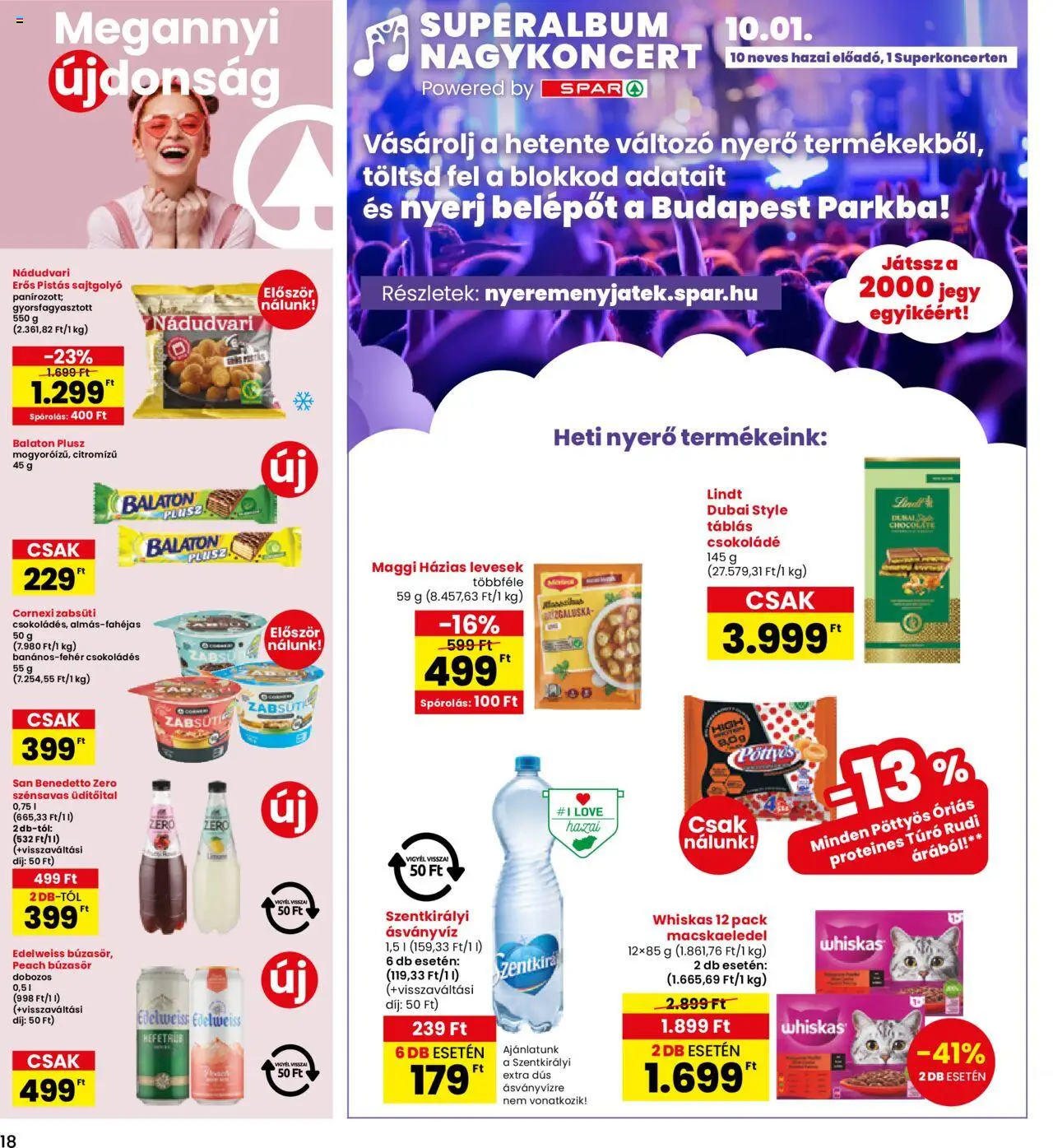 Interspar akciós ujság - amely érvényes a következő dátumtól: 18.09.2025 | Oldal: 18 | Termékek: Macskaeledel, Whiskas, Maggi, Túró