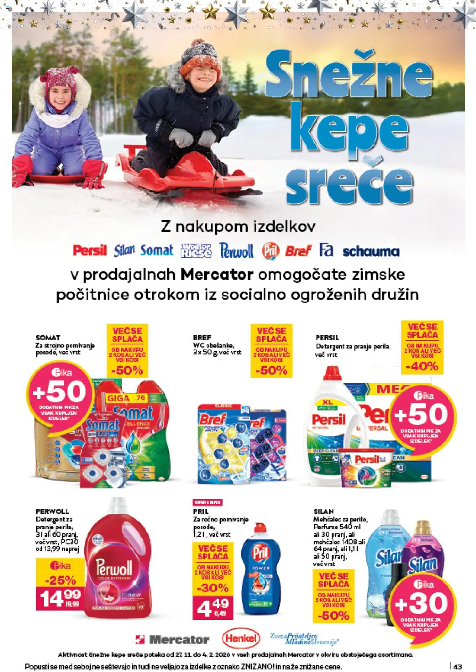 Novi Mercator katalog ponudbe – veljaven od 18.12.2025 | Stran: 43 | Izdelki: Mehčalec, Kos, Detergent