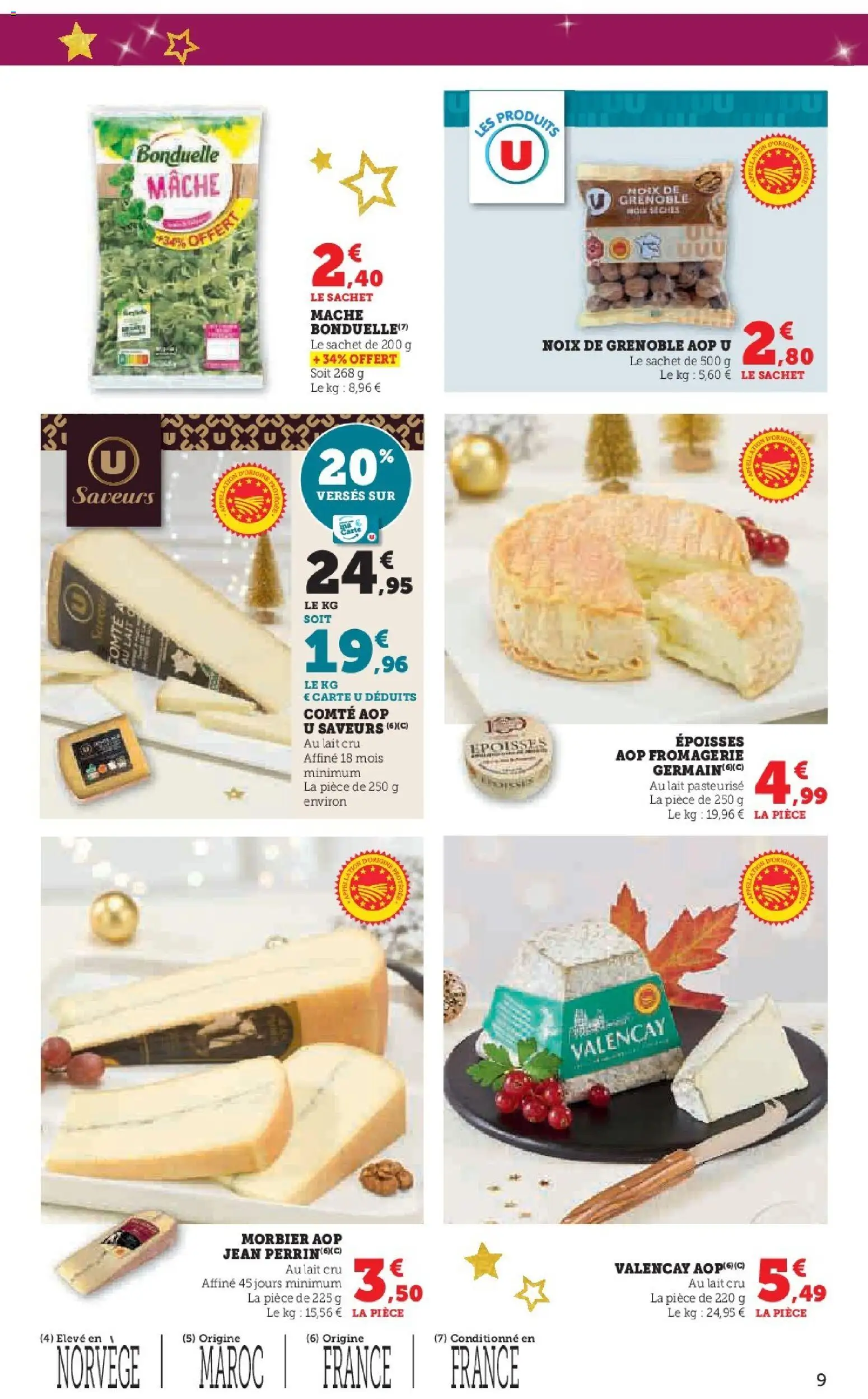 {H1} | Page: 9 | Produits: Mâche, Morbier aop, Époisses, Lait
