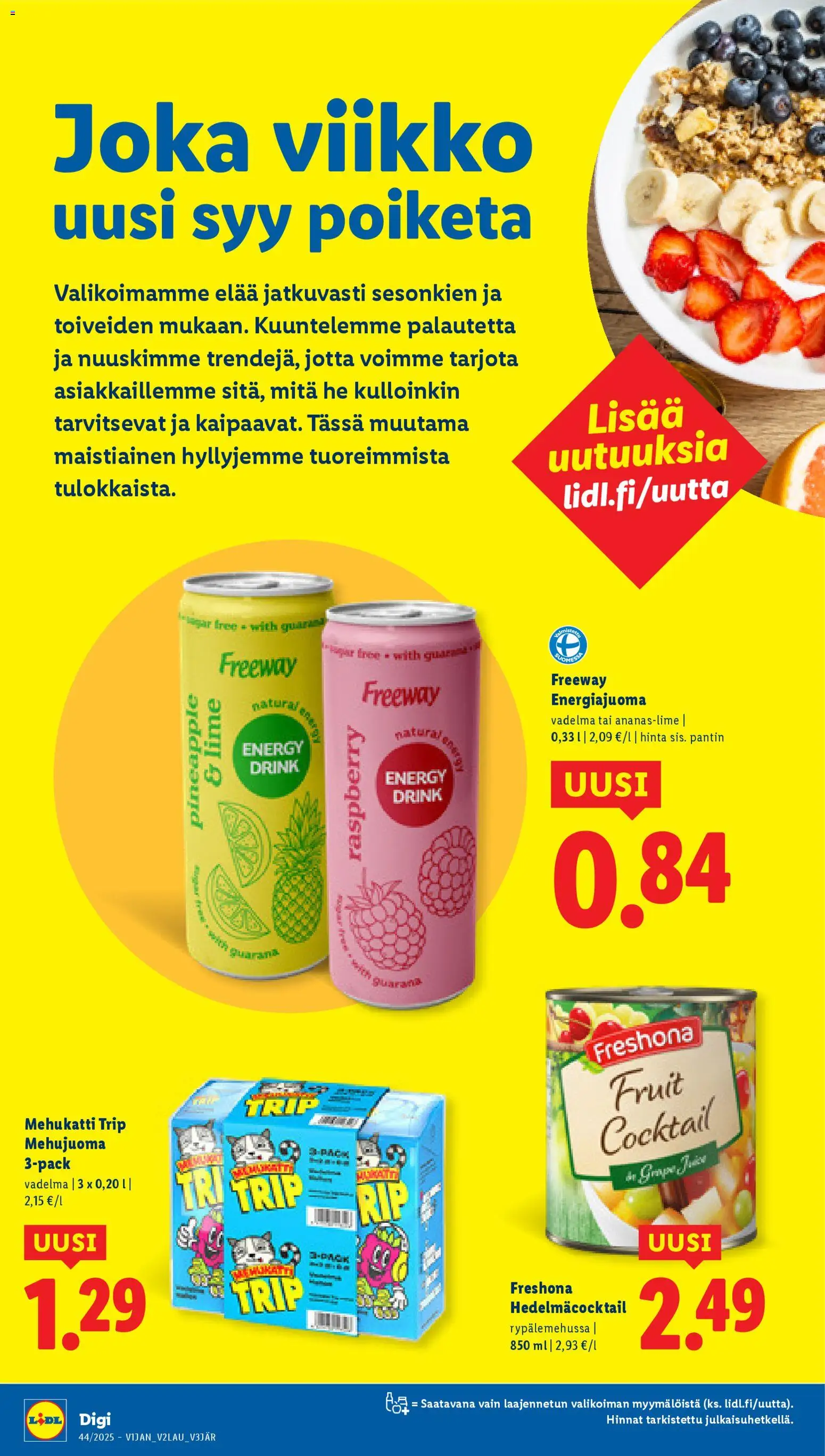 Lidl tarjoukset – voimassa 30.10.2025 alkaen | Sivu: 2 | Tuotteet: Vadelma, Energiajuoma