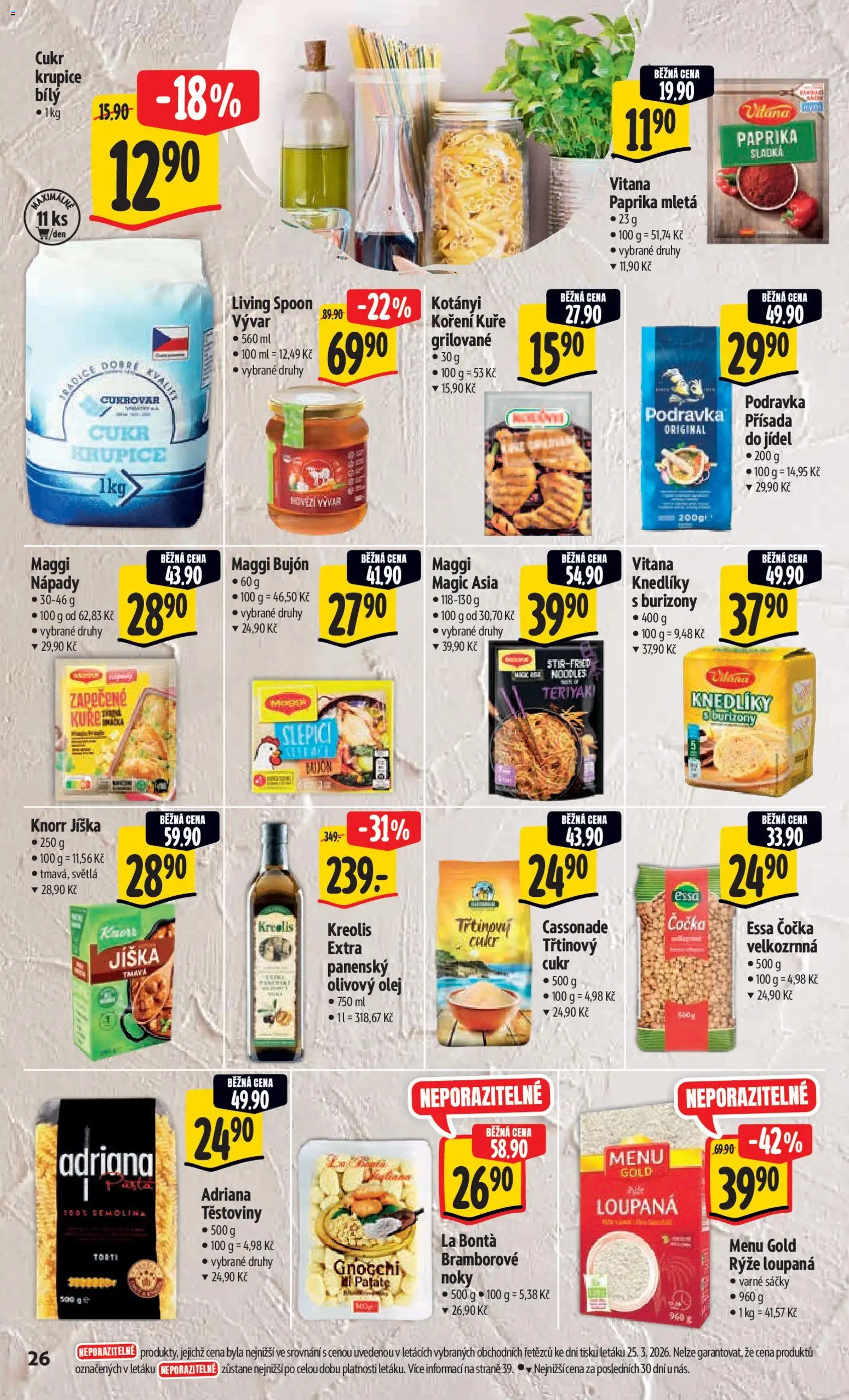 Albert leták - Hypermarket od 01.04.2026 | Strana: 34 | Produkty: Čočka, Hovězí, Krupice, Bujón