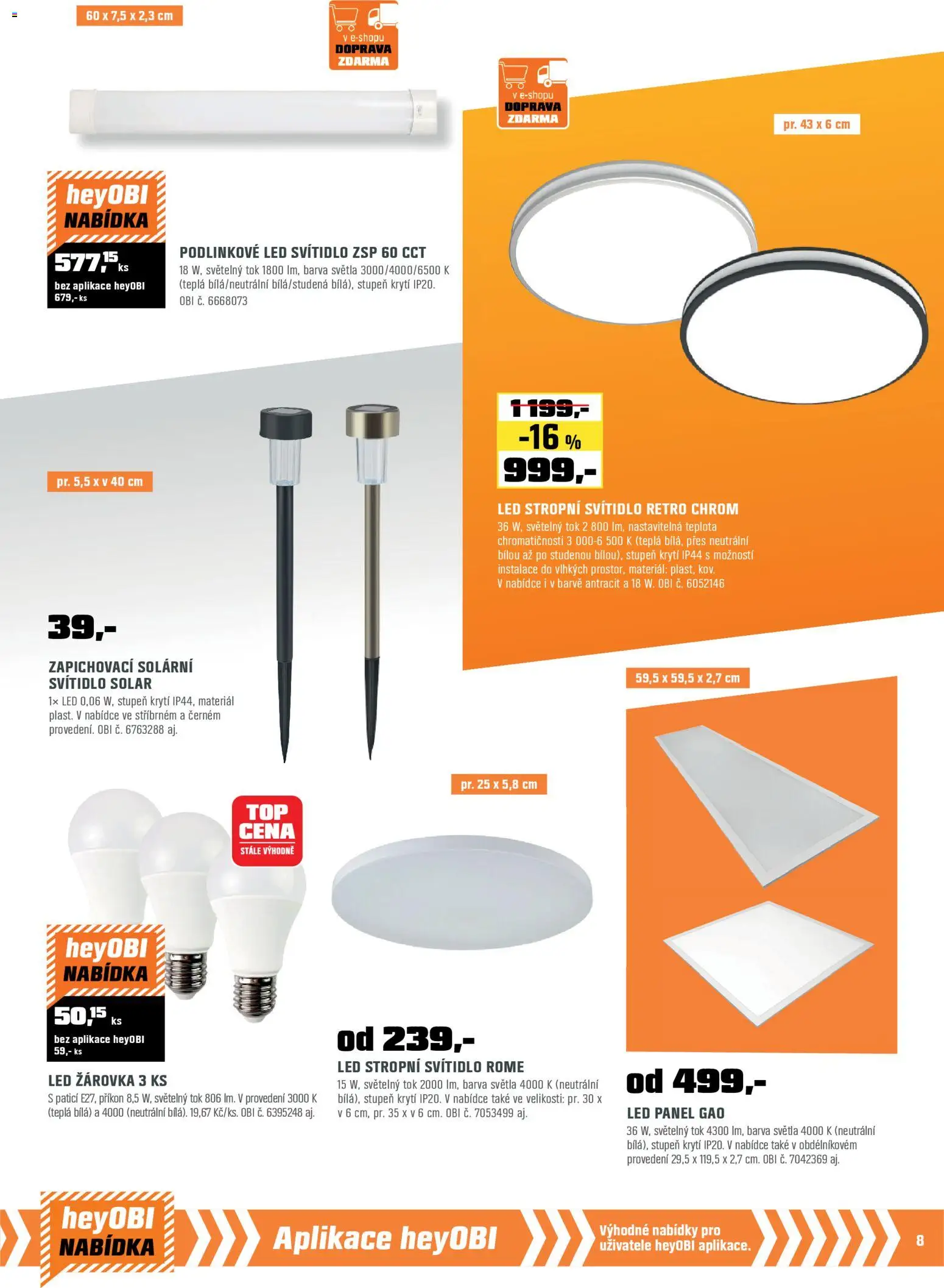 OBI leták od 01.02.2026 | Strana: 9 | Produkty: LED stropní svítidlo, LED