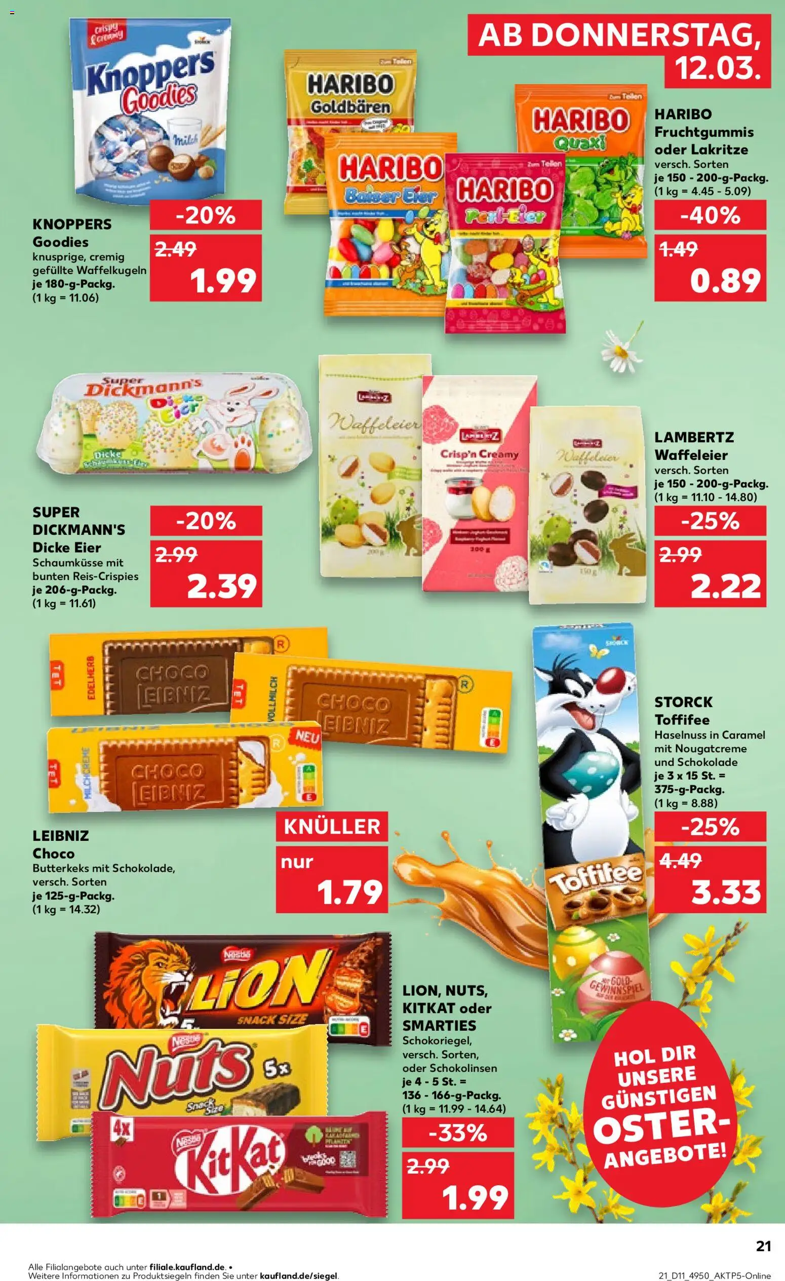 Kaufland Prospekt Stuttgart	 – gültig ab 12.03.2026 | Seite: 21 | Produkte: Haribo, Schokolade, Smarties, Knoppers