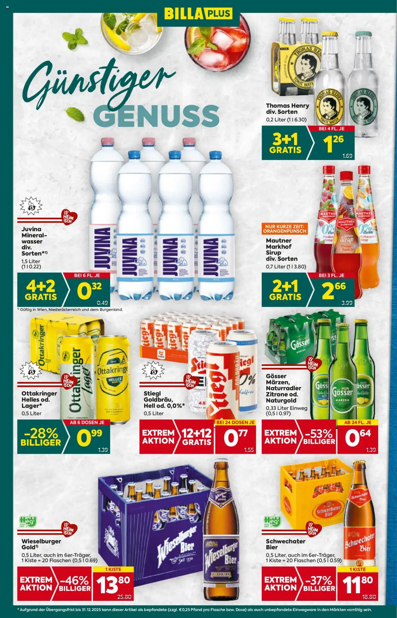 Billa Plus Flugblatt - Wien gültig ab 09.10.2025 | Seite: 14 | Produkte: Wasser, Zucker, Zitrone, Orangen