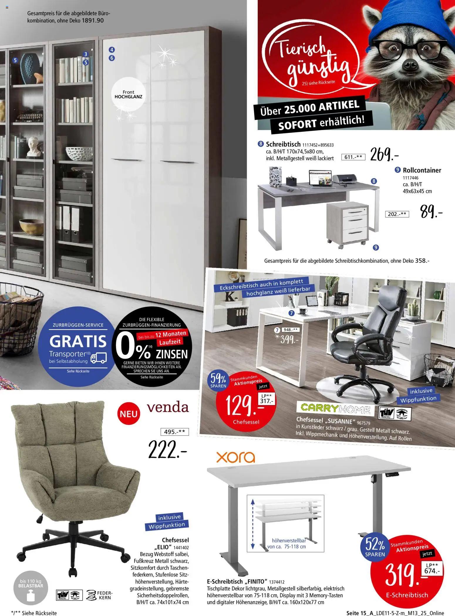 Zurbrüggen Z2-Junges Wohnen – gültig ab 08.11.2025 | Seite: 47 | Produkte: Chefsessel, Rollcontainer