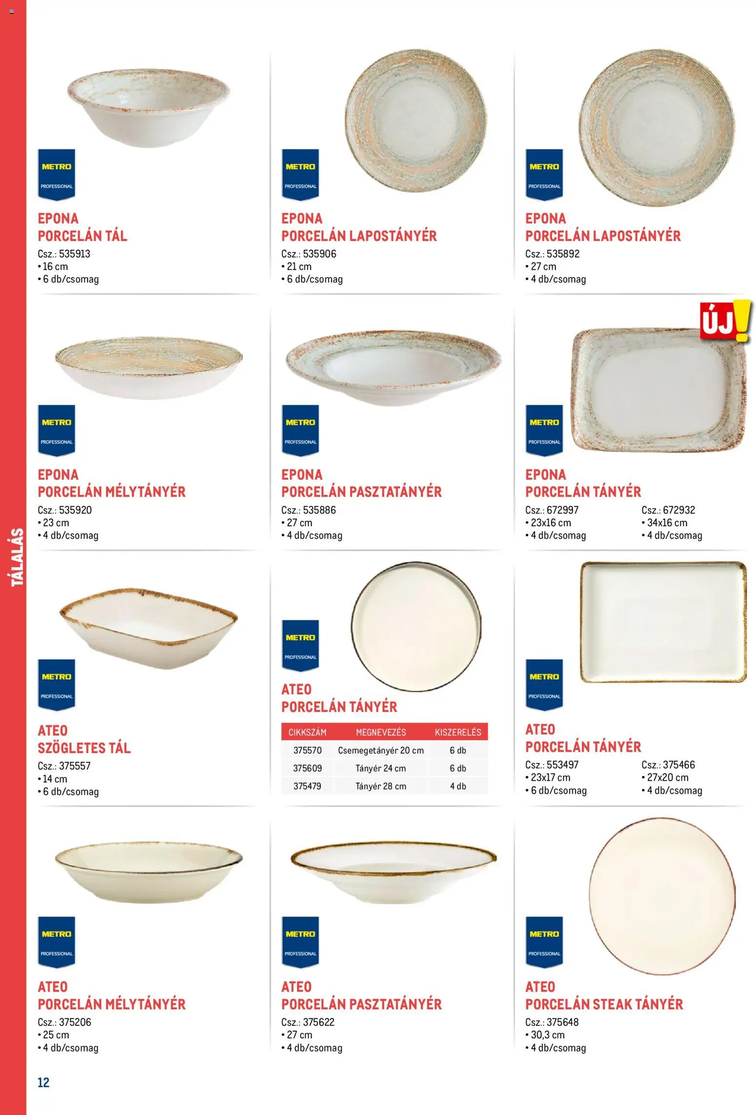 Metro akciós ujság - amely érvényes a következő dátumtól: 18.02.2026 | Oldal: 12 | Termékek: Tányér