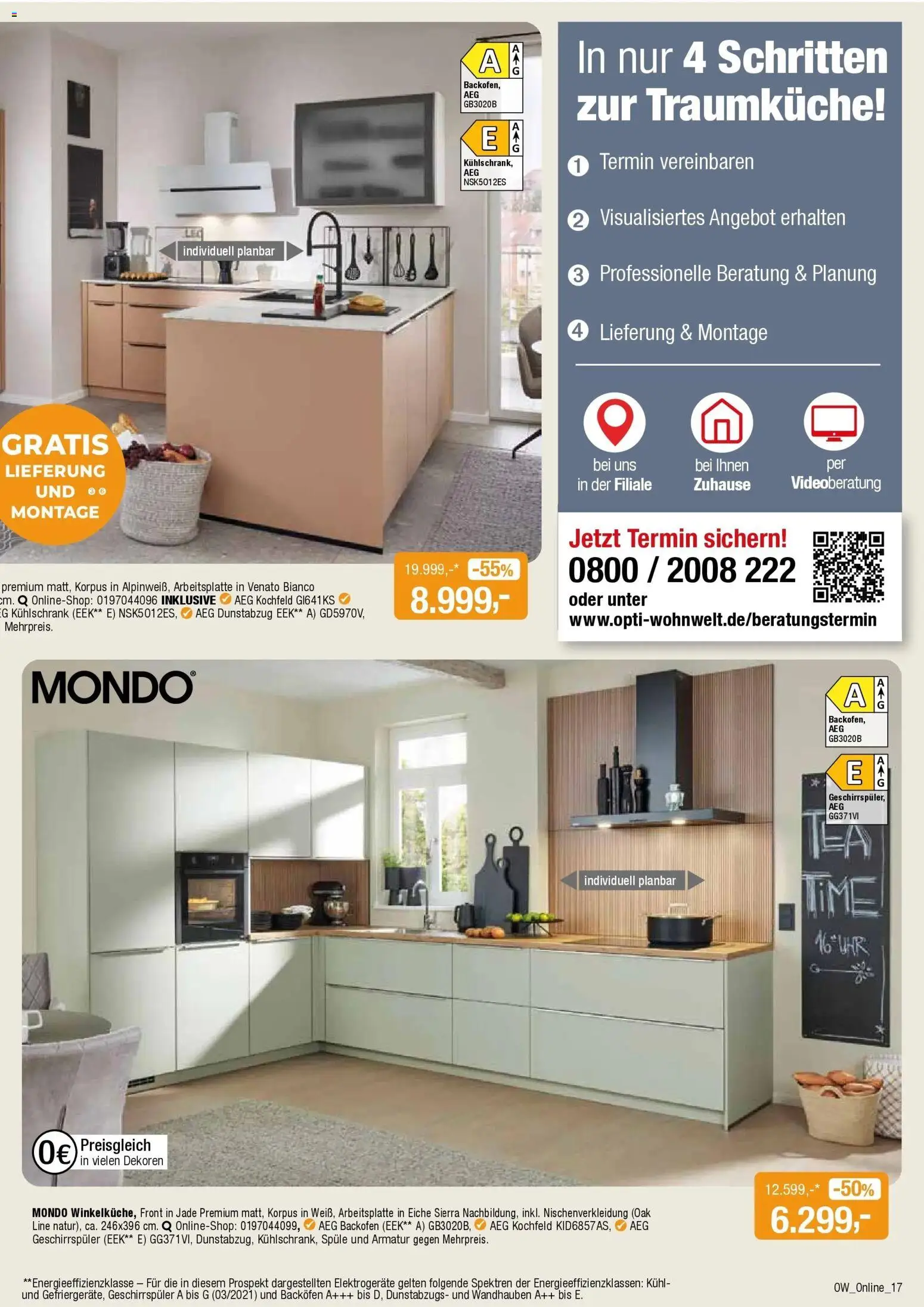 Angebote - Dein trendiges Möbelhaus – gültig ab 21.03.2026 | Seite: 17 | Produkte: AEG, Geschirrspüler, Kühlschrank, Dunstabzug