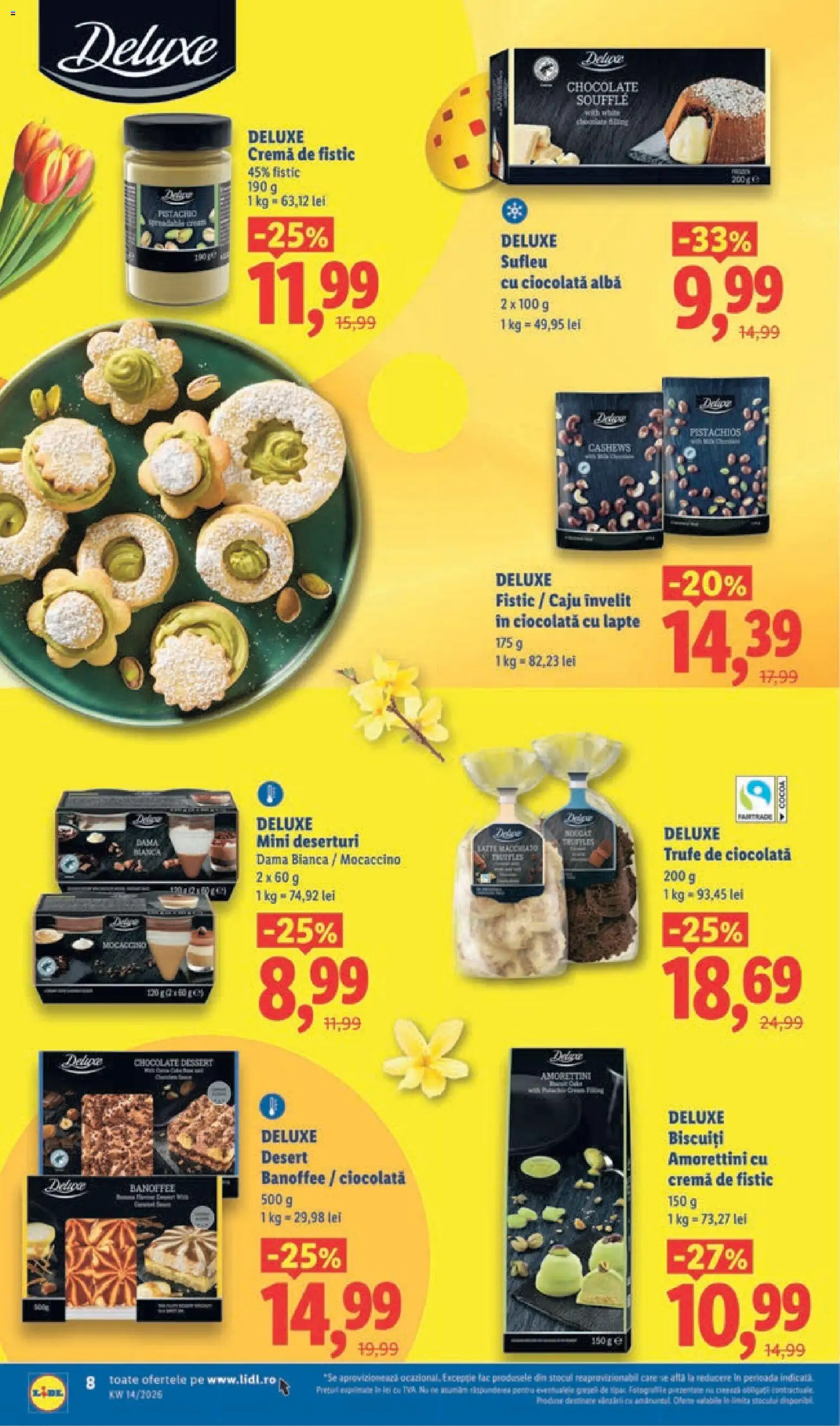 Noul catalog Lidl – valabil de la 30.03.2026 | Pagină: 8 | Produse: Lapte, Cremă, Ciocolată, Fistic
