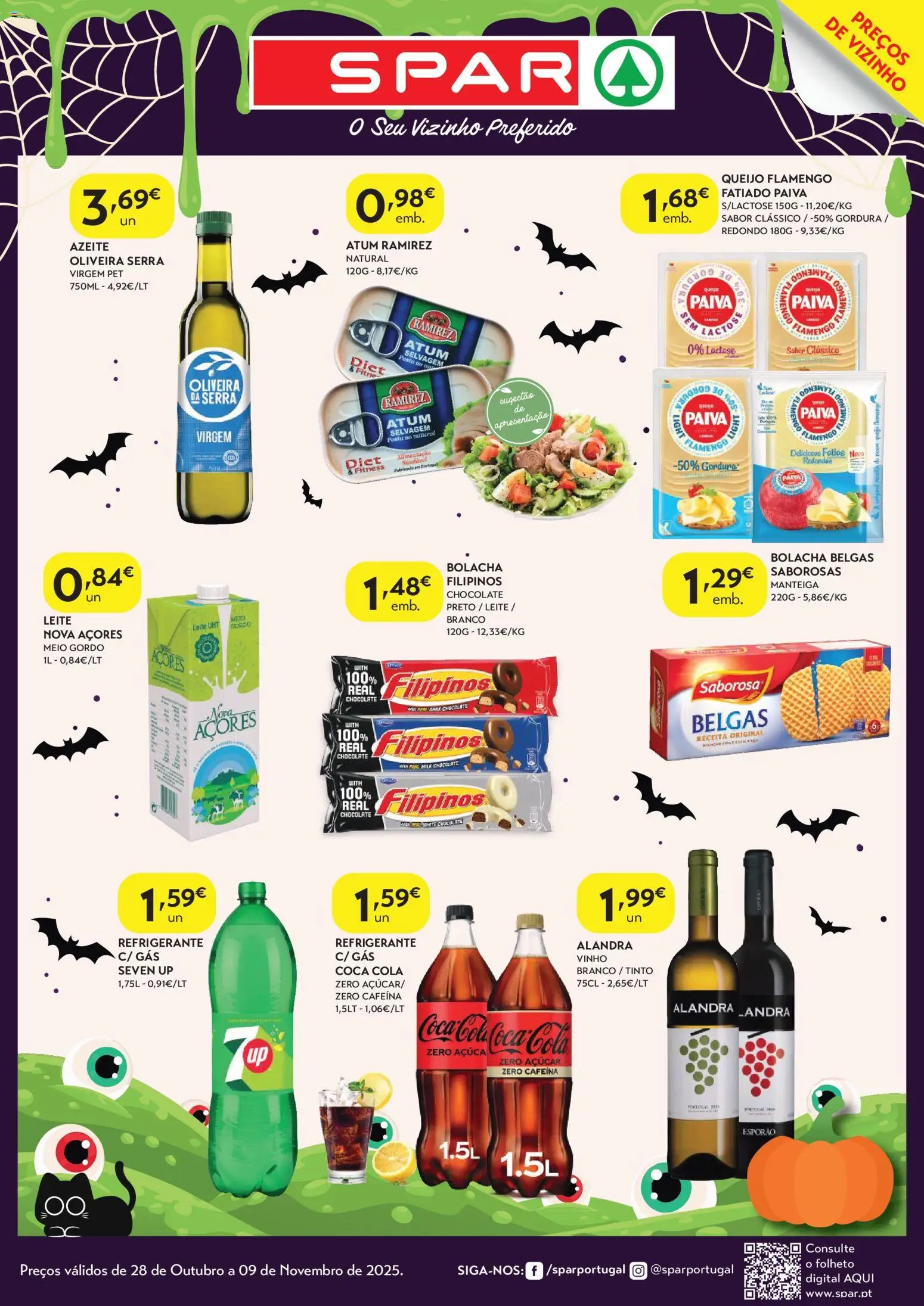 Spar - folheto │ válido de 28.10.2025 | Página: 1 | Produtos: Refrigerante, Filipinos, Leite, Manteiga