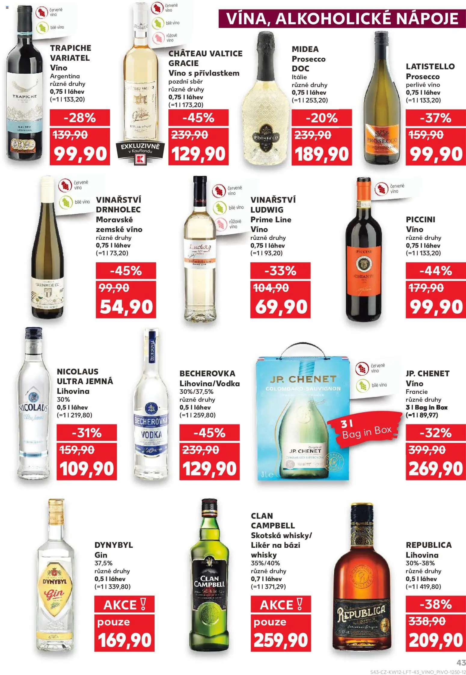 Kaufland leták - Kolín od 18.03.2026 | Strana: 43 | Produkty: Víno, Gin, Alkoholické nápoje, Prosecco DOC