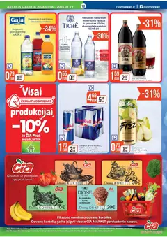 ČIA MARKET leidinys galioja nuo 06.01.2026 | Puslapis: 12 | Prekių: Nealkoholinis sidras, Pienas, Mineralinis vanduo