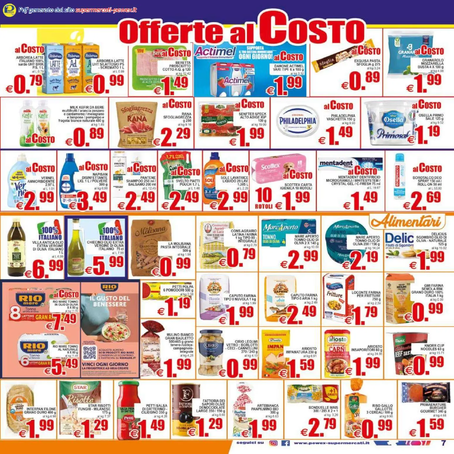 Volantino Pewex del 17.04.2026 | Pagina: 7 | Prodotti: Ceci, Latte, Pomodori, Pasta
